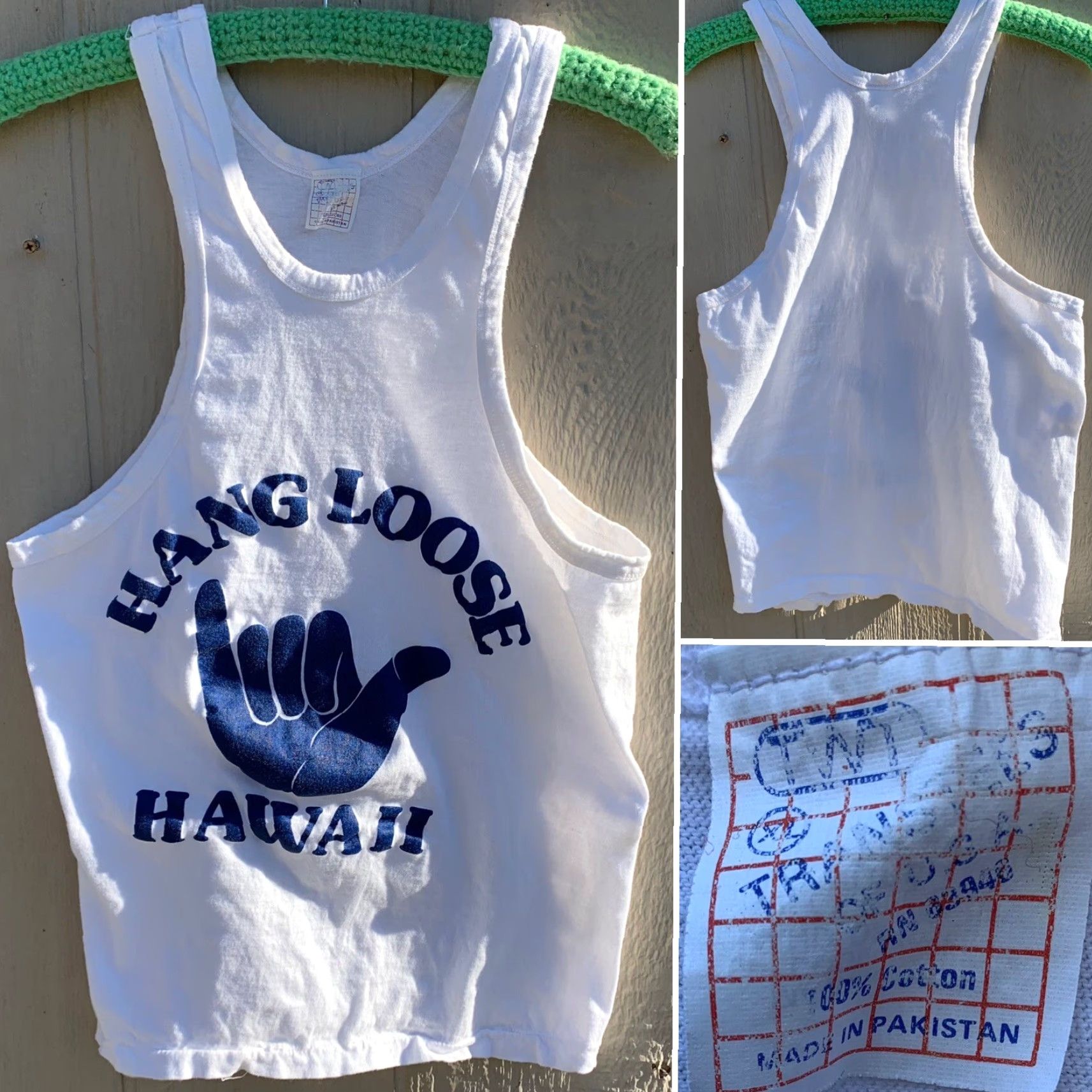 Vintage VINTAGE Hang Loose Hawaii tank top 1980s muscle beach gym style XL runs small Transtees White Cotton Unisex Graphic Tee Hawaii 1980s Size US XL / EU 56 / 4 - 4 Thumbnail