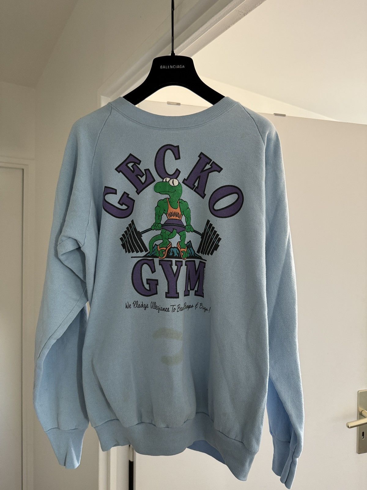 Vintage *RARE* VINTAGE 80s 1987 GECKO GYM HAWAII BODYBUILDING SWEAT Size US XL / EU 56 / 4 - 1 Thumbnail