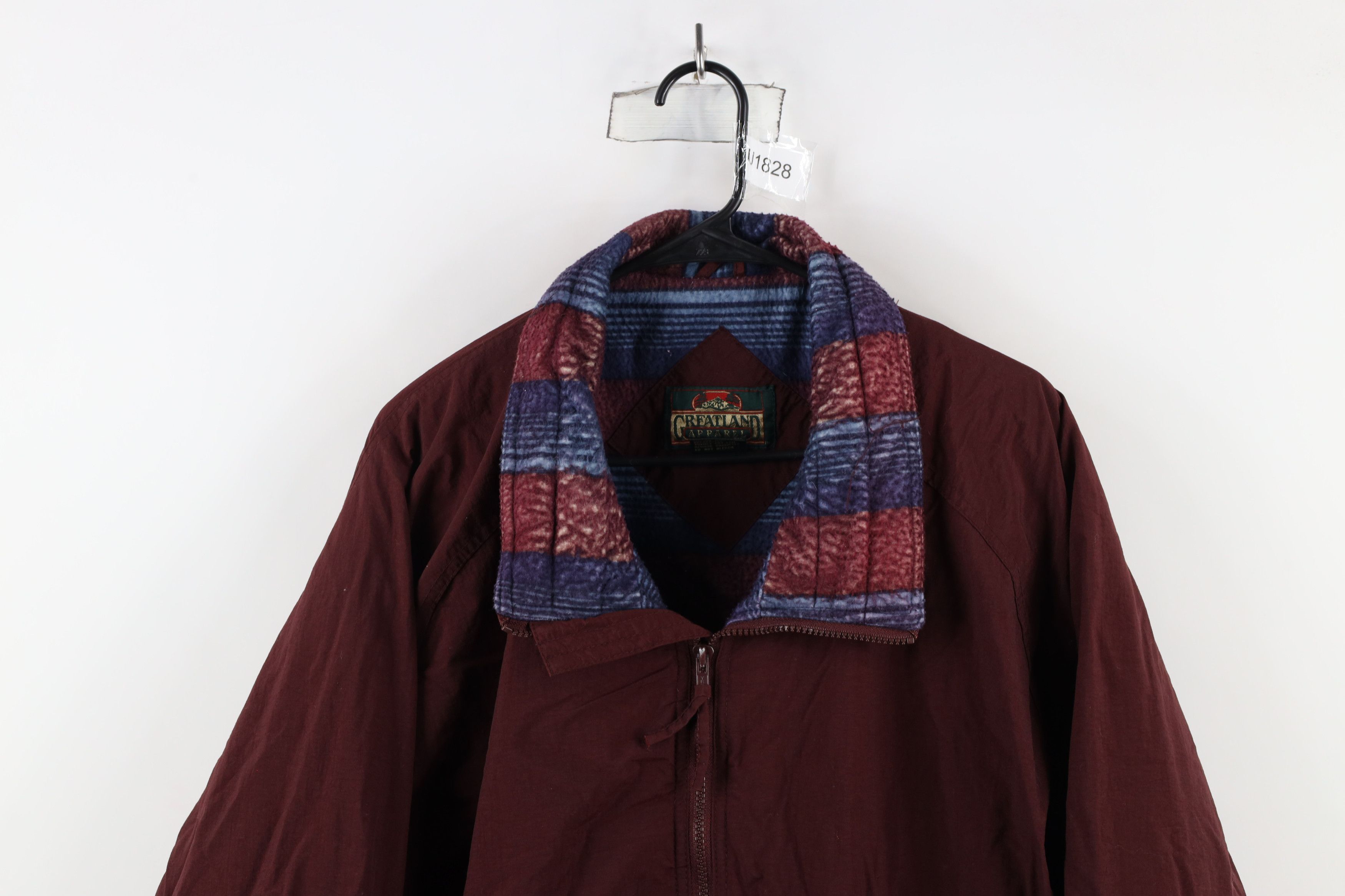 Vintage Vintage 90s Streetwear Fleece Lined Full Zip Jacket Burgundy Size US XXL / EU 58 / 5 - 2 Thumbnail