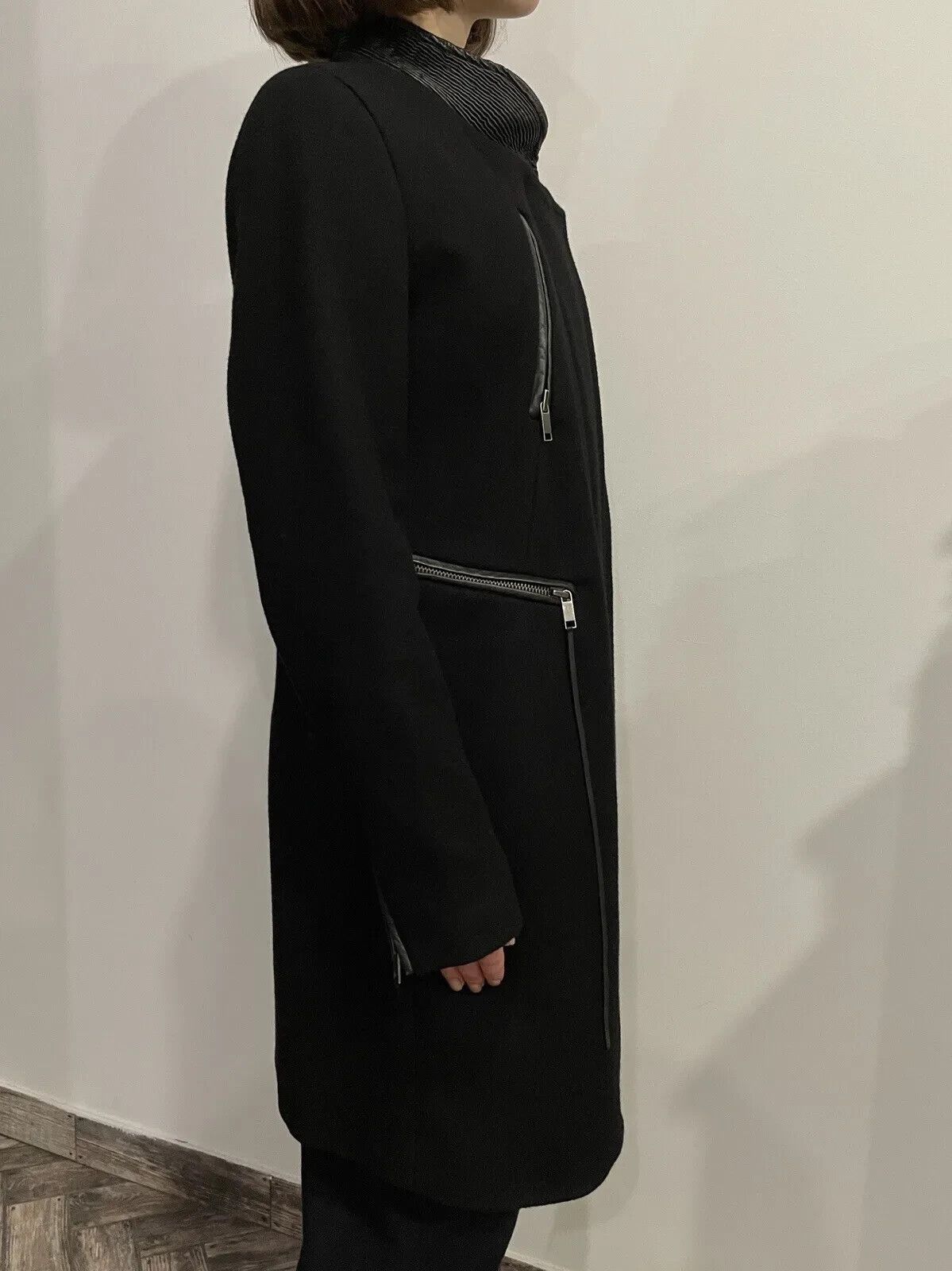 Diesel Diesel Wool Coat Womens With Leather Details Colar Zip Size S / US 4 / IT 40 - 9 Thumbnail
