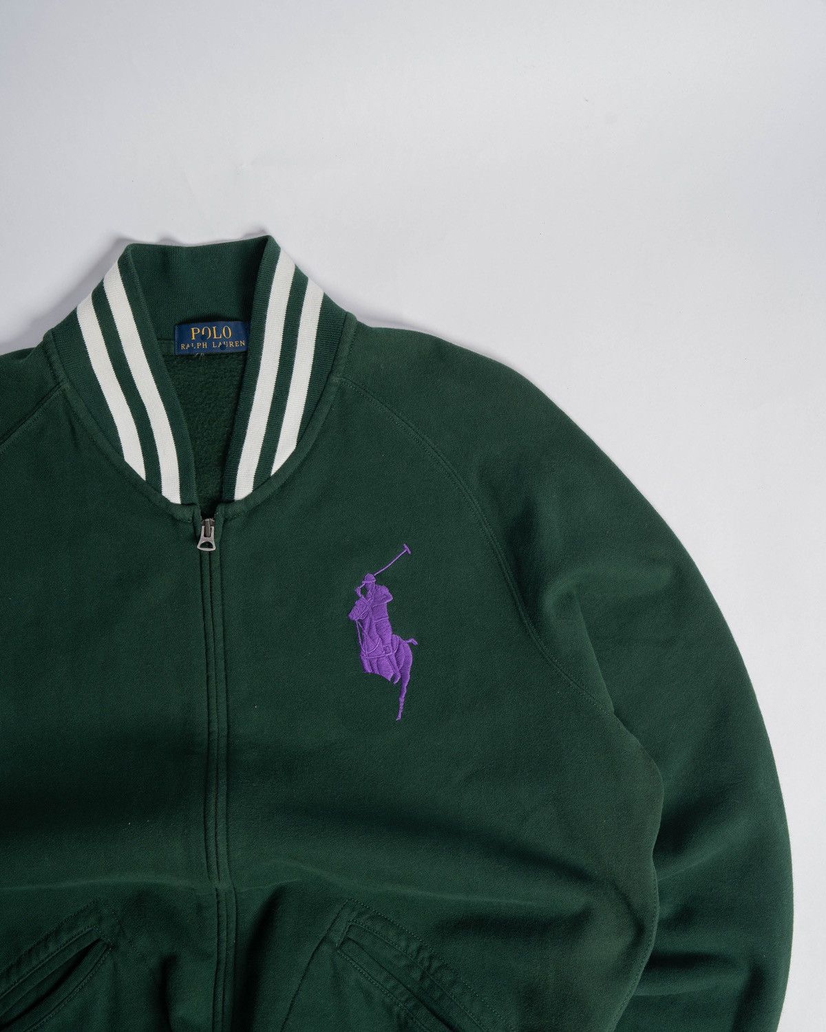 Polo Ralph Lauren Polo Ralph Lauren Green Bomber Jacket w/ Purple Big Pony Size US L / EU 52-54 / 3 - 2 Thumbnail