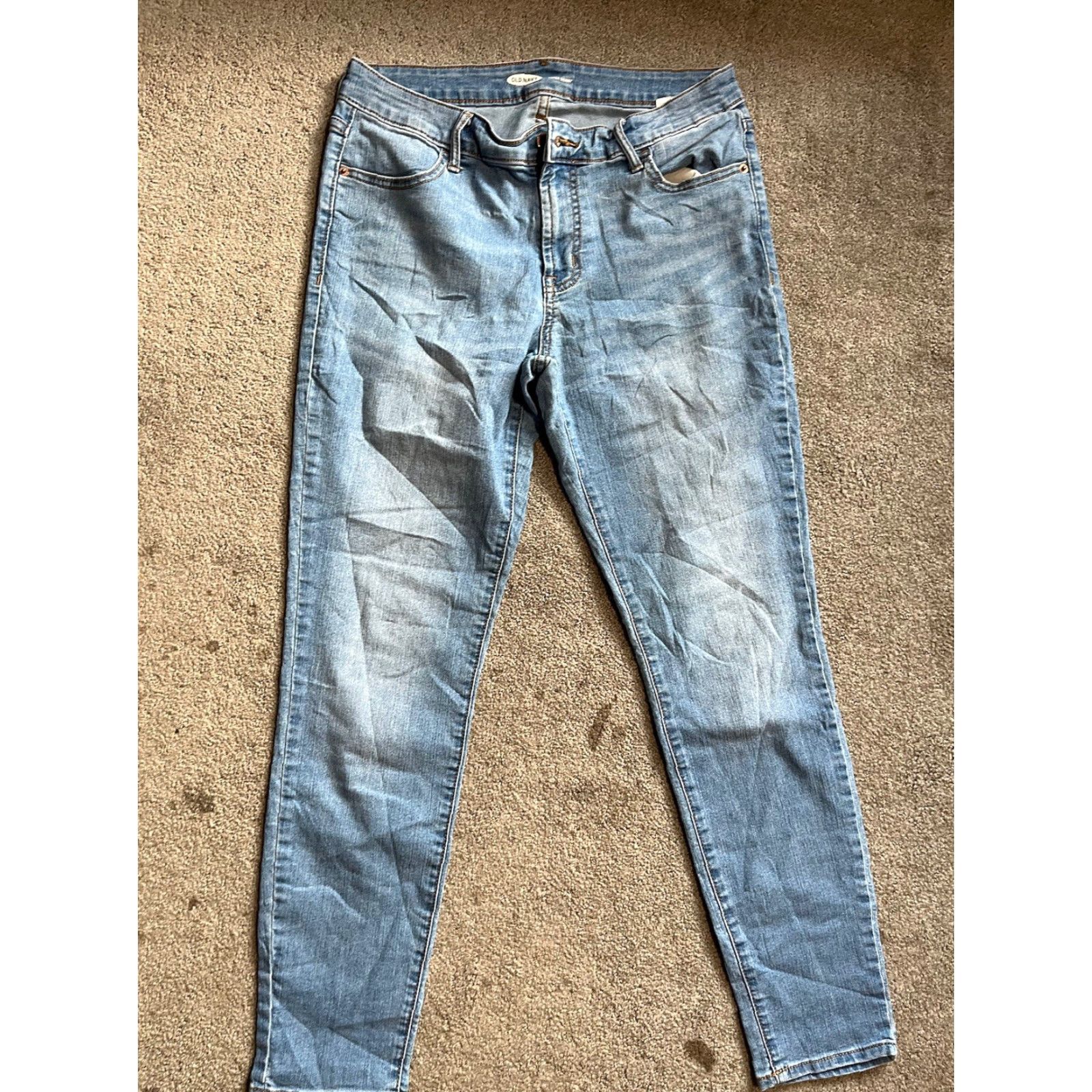 Old Navy Old Navy Jeans Womens Slim Skinny 8 Medium Wash Blue Cotton Polyester Spandex Pockets Zipper Button Regular Rise Mid 30 in Inseam Womens Jeans Size 30" / US 8 / IT 44 - 2 Thumbnail