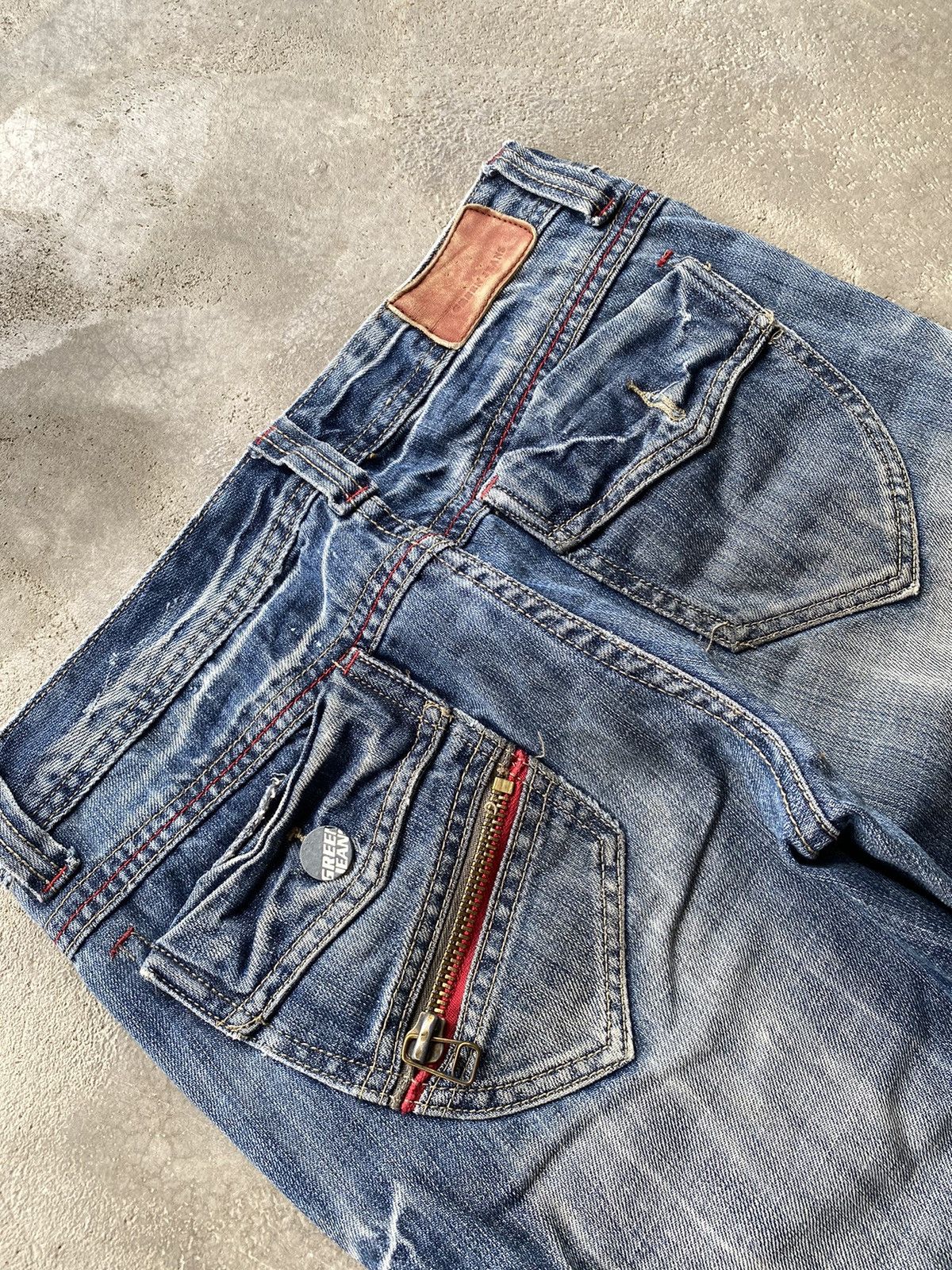 If Six Was Nine × Japanese Brand × Le Grande Bleu (L.G.B.) Green Natural Vintage Distressed Denim Jeans Size US 29 - 6 Thumbnail