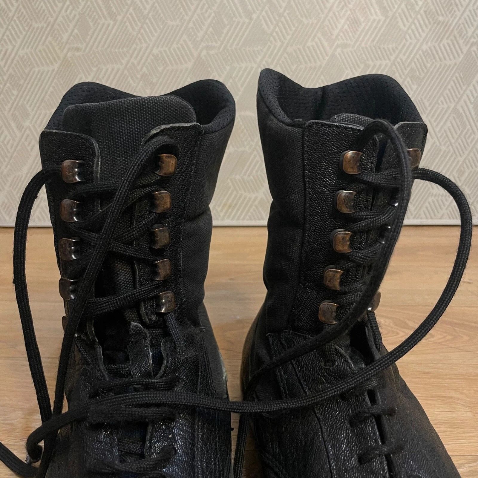 Prada PRADA BOXING Boots High Top Cup Motorcycle black leather Size US 12 / EU 45 - 3 Thumbnail