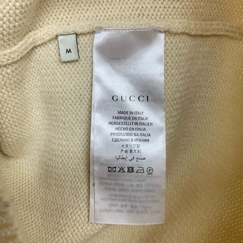 Gucci Gucci Beige bee embroidered V-neck knitted sweater Size US M / EU 48-50 / 2 - 4 Thumbnail