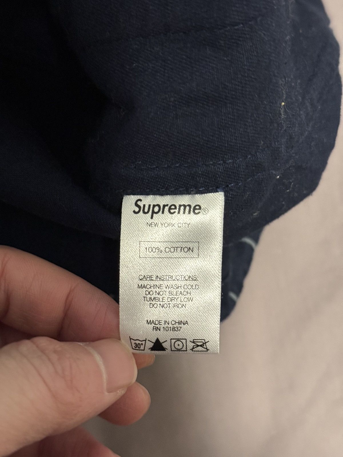 Supreme SUPREME 13AW Pinstripe Twill Parka Hoodie Jacket Navy Size US S / EU 44-46 / 1 - 6 Thumbnail