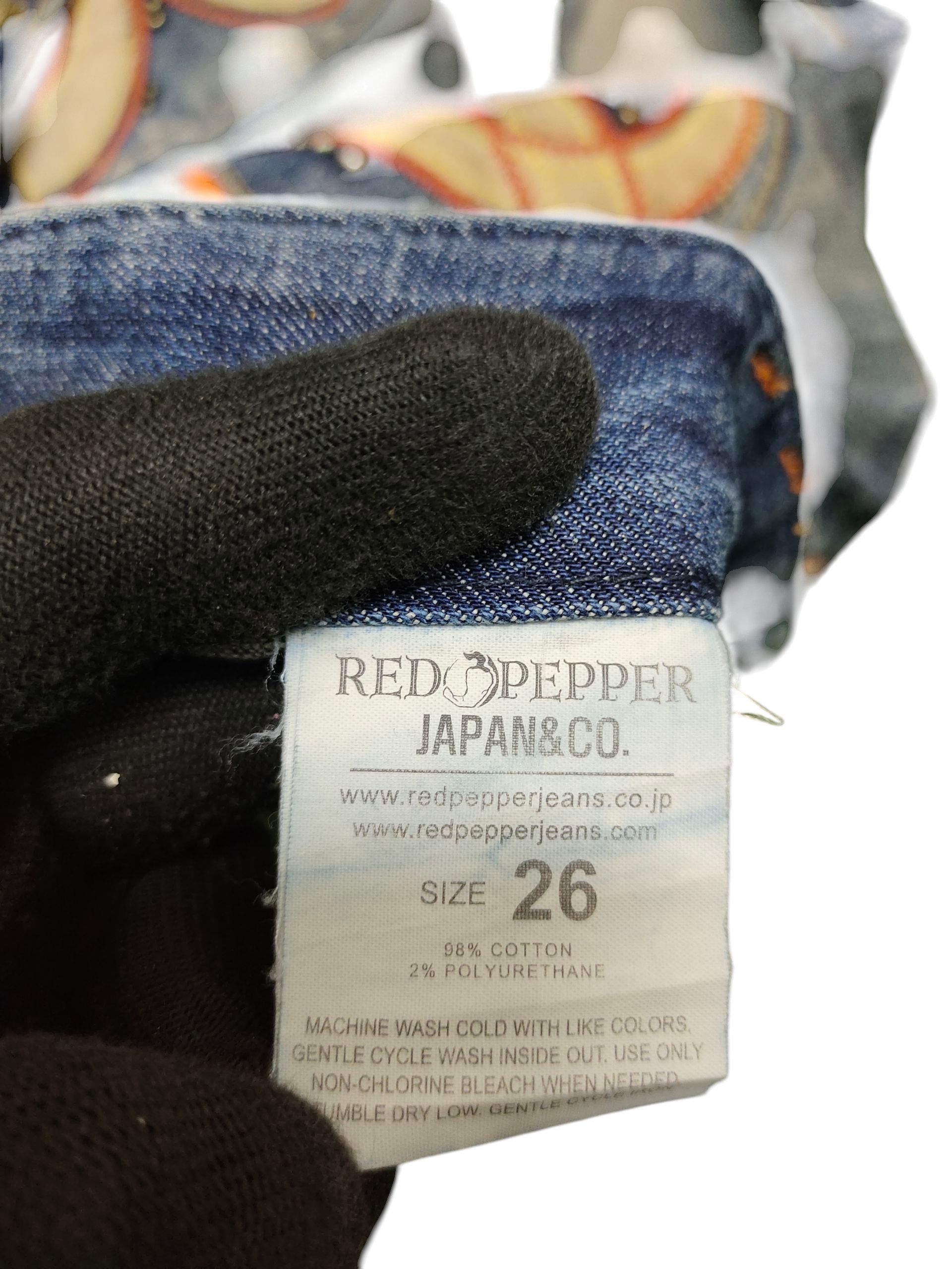 Le Grande Bleu (L.G.B.) Flare Jeans Red Pepper Embroid Distress Bootcut Low Rise Y2k Size US 27 - 14 Thumbnail