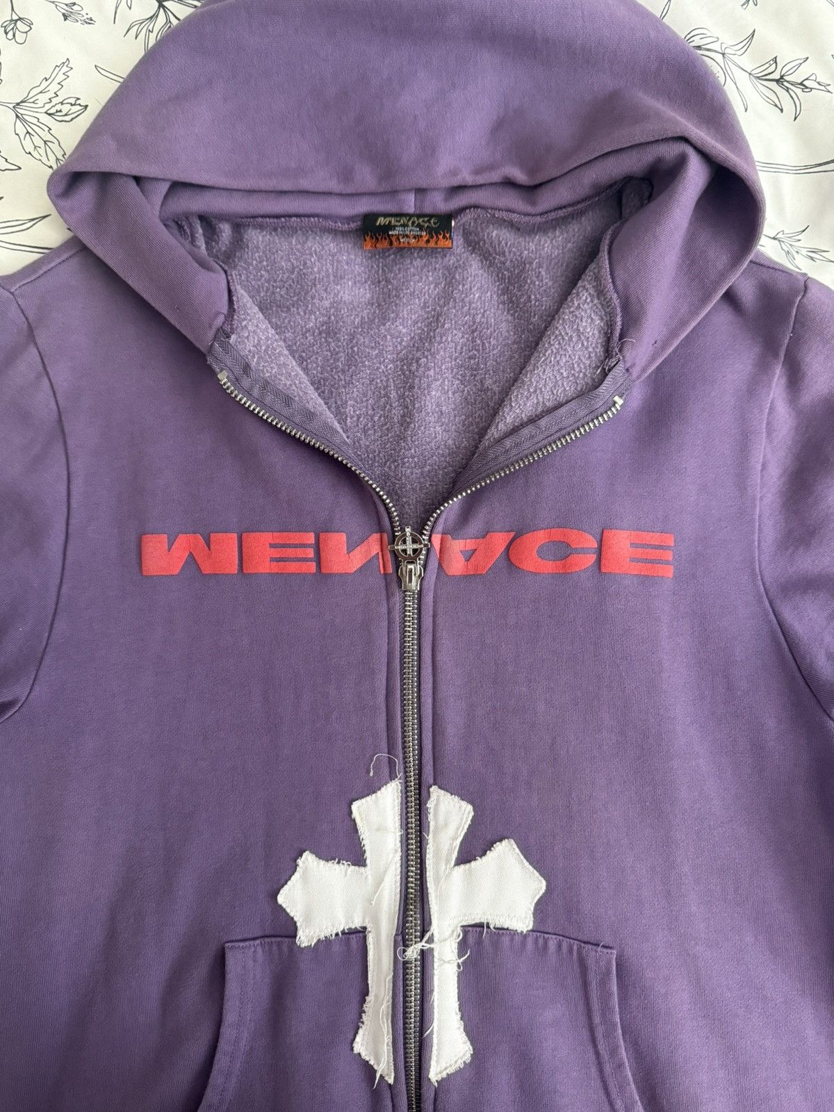 Menace Menace Cross Zip-Up Hoodie Purple Medium Size US M / EU 48-50 / 2 - 1 Thumbnail