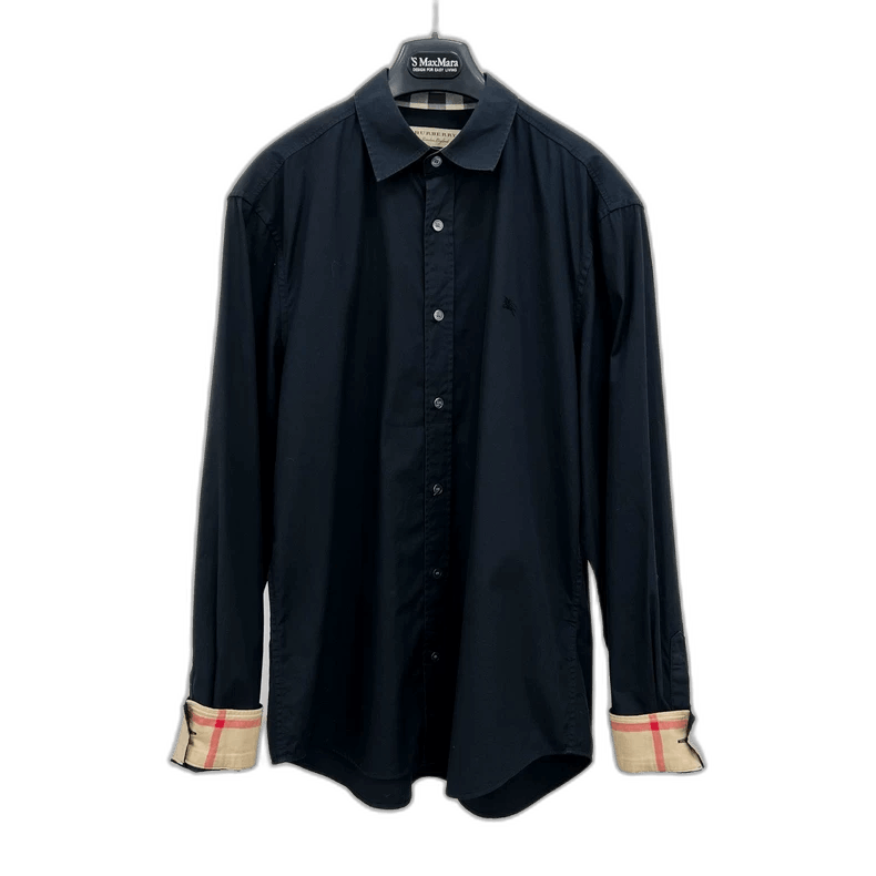Burberry Burberry Embroidered Shirt with Check Cuffs-yf Size US L / EU 52-54 / 3 - 1 Thumbnail