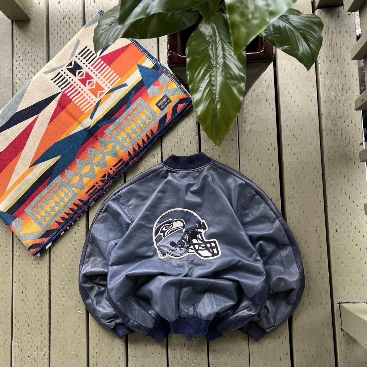 NFL Vintage Seattle Seahawks Jacket NFL Embroidered Mens Navy Size US M / EU 48-50 / 2 - 1 Thumbnail