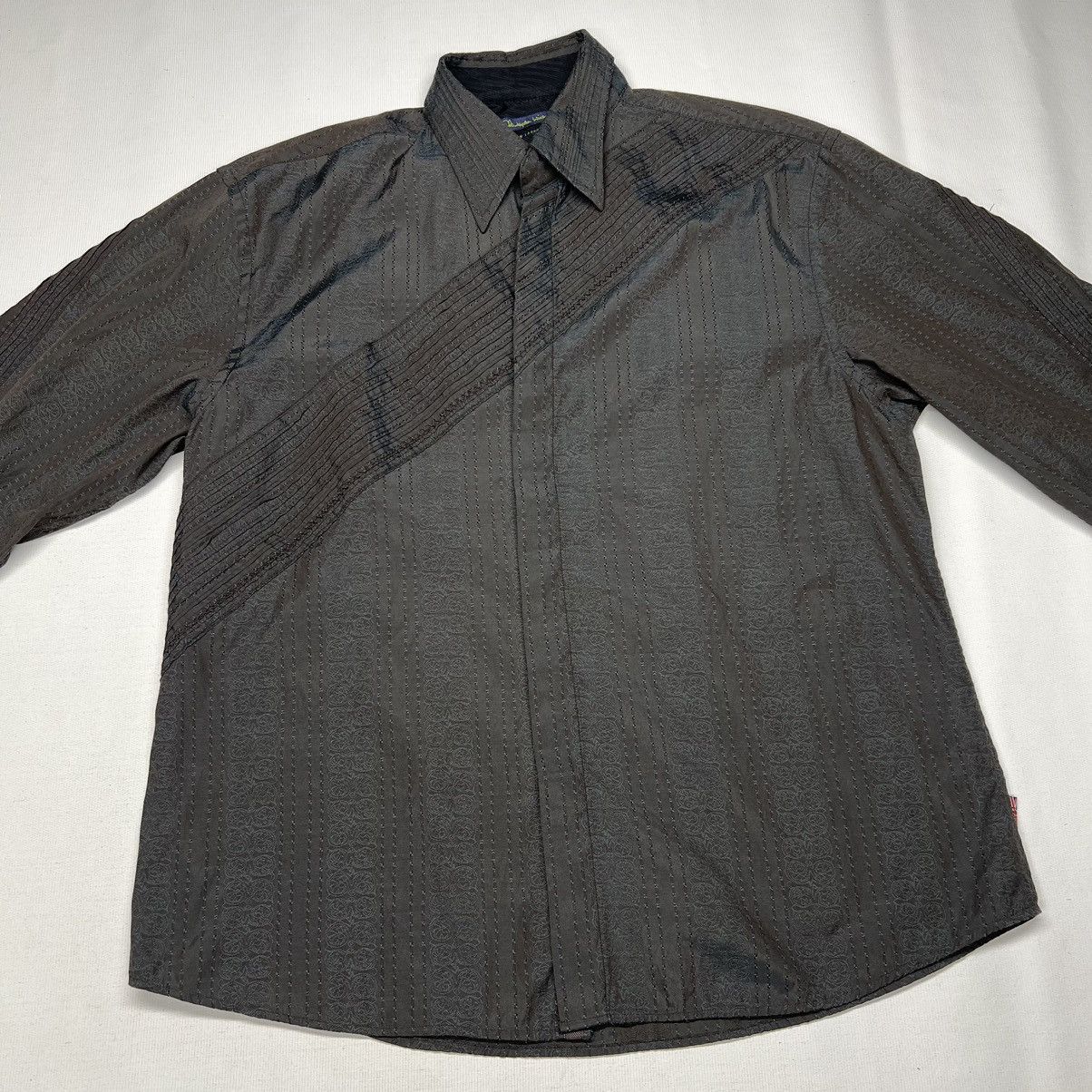 English Laundry English Laundry Christopher Wicks Shirt Brown Embroidered Size US XXL / EU 58 / 5 - 2 Thumbnail