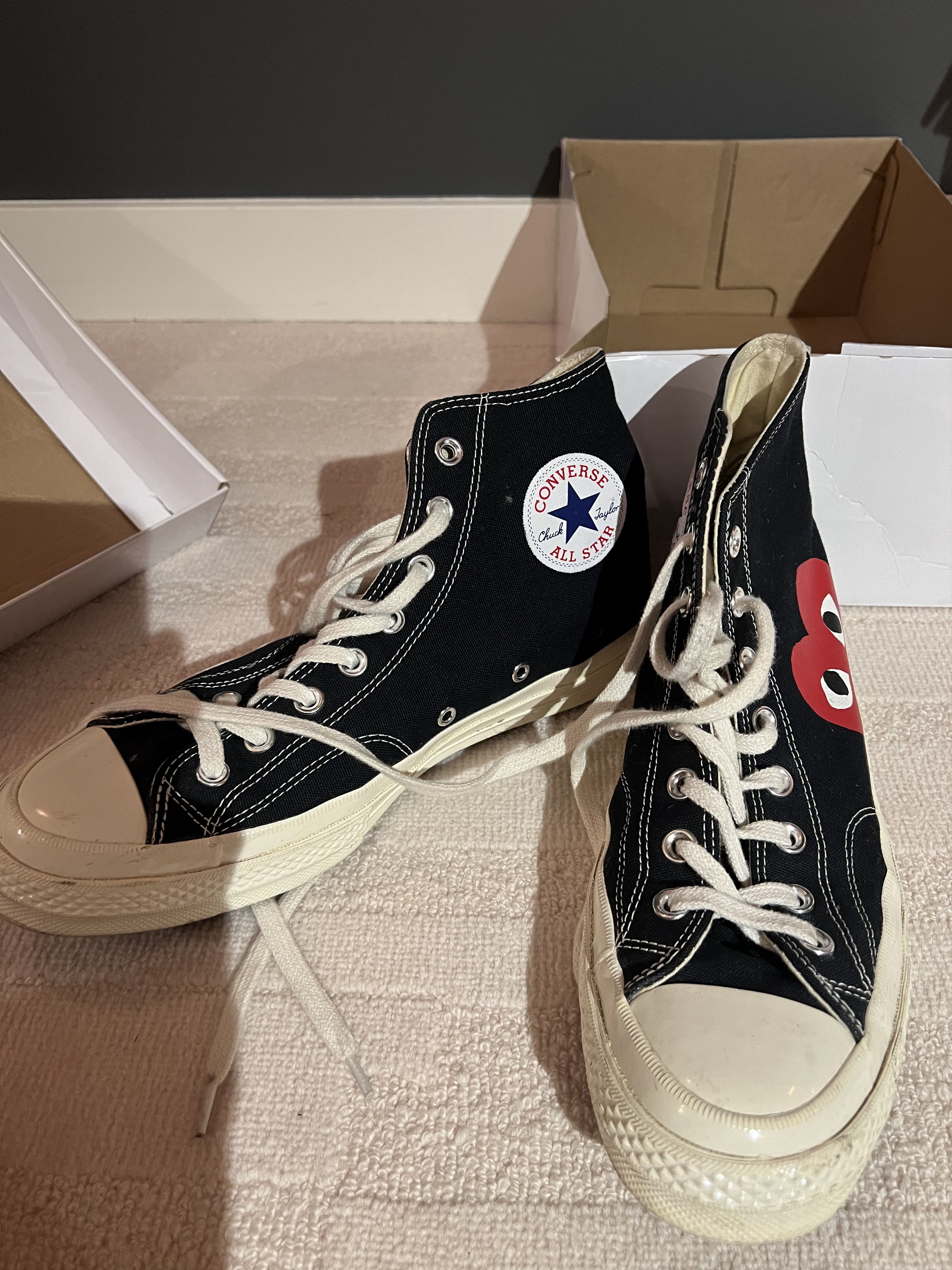 Comme des Garcons PLAY cdg play hi top converse sneakers Size US 9 / EU 42 - 1 Thumbnail