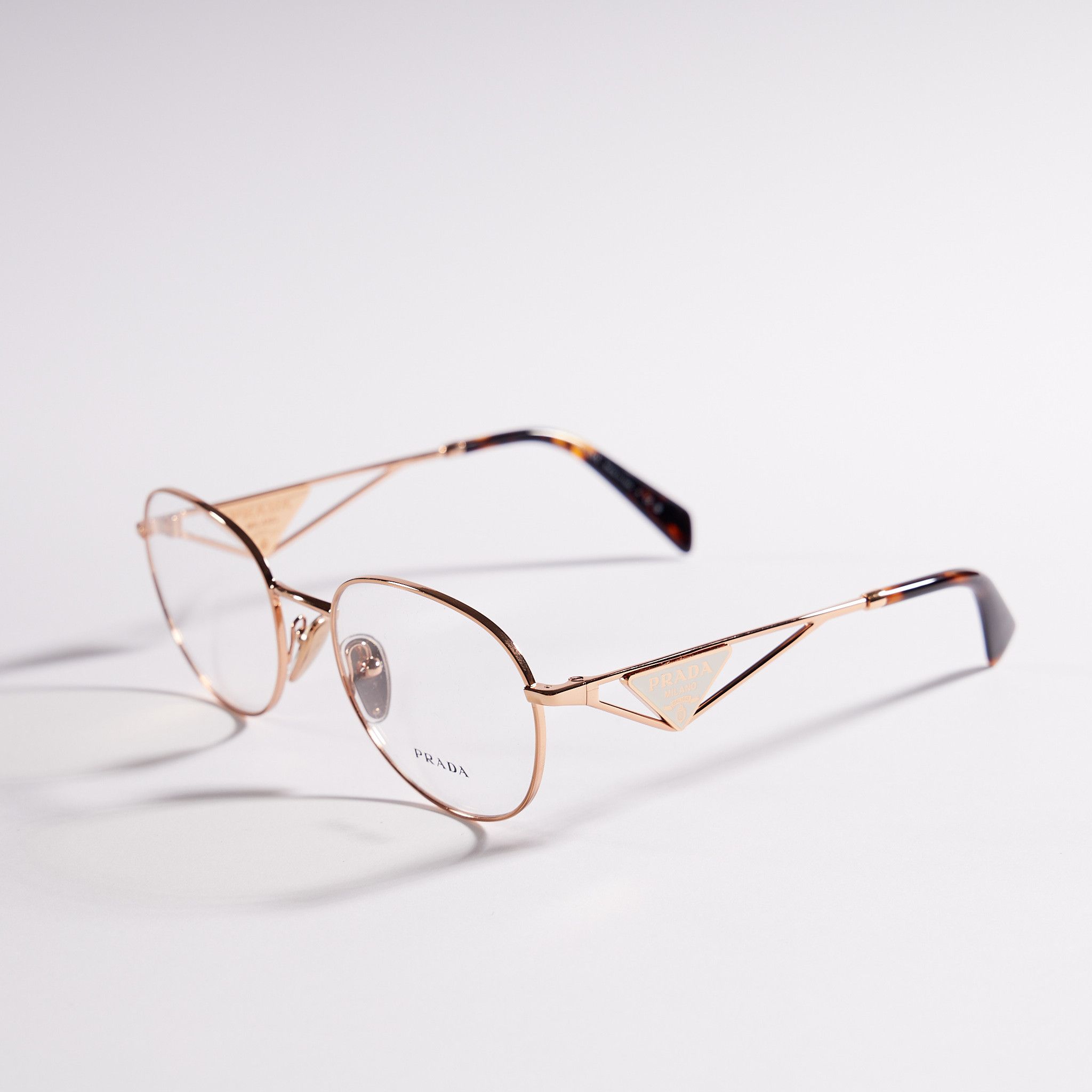 image of Prada A50V Svf1O1 Glasses in Rose Gold, Men's