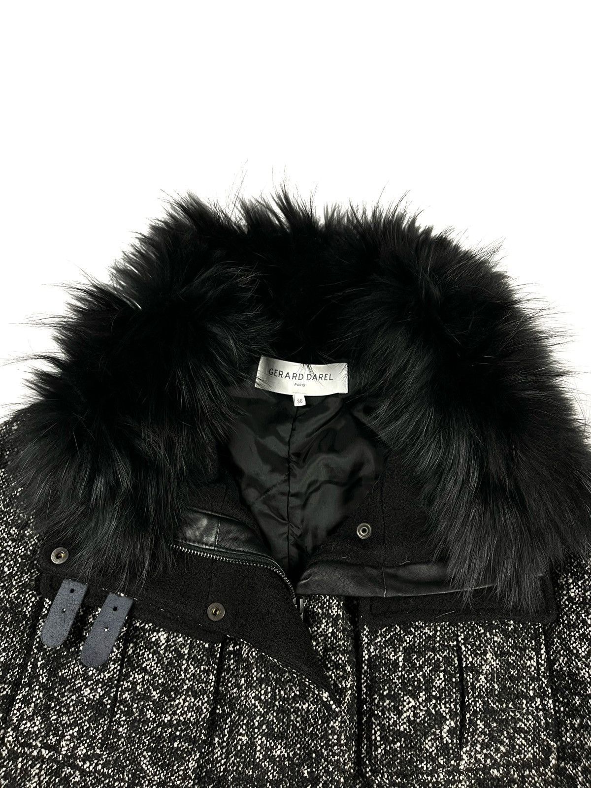 Gerard Darel Gerard Darel tweed coat jacket fur trim collar Size M / US 6-8 / IT 42-44 - 9 Thumbnail