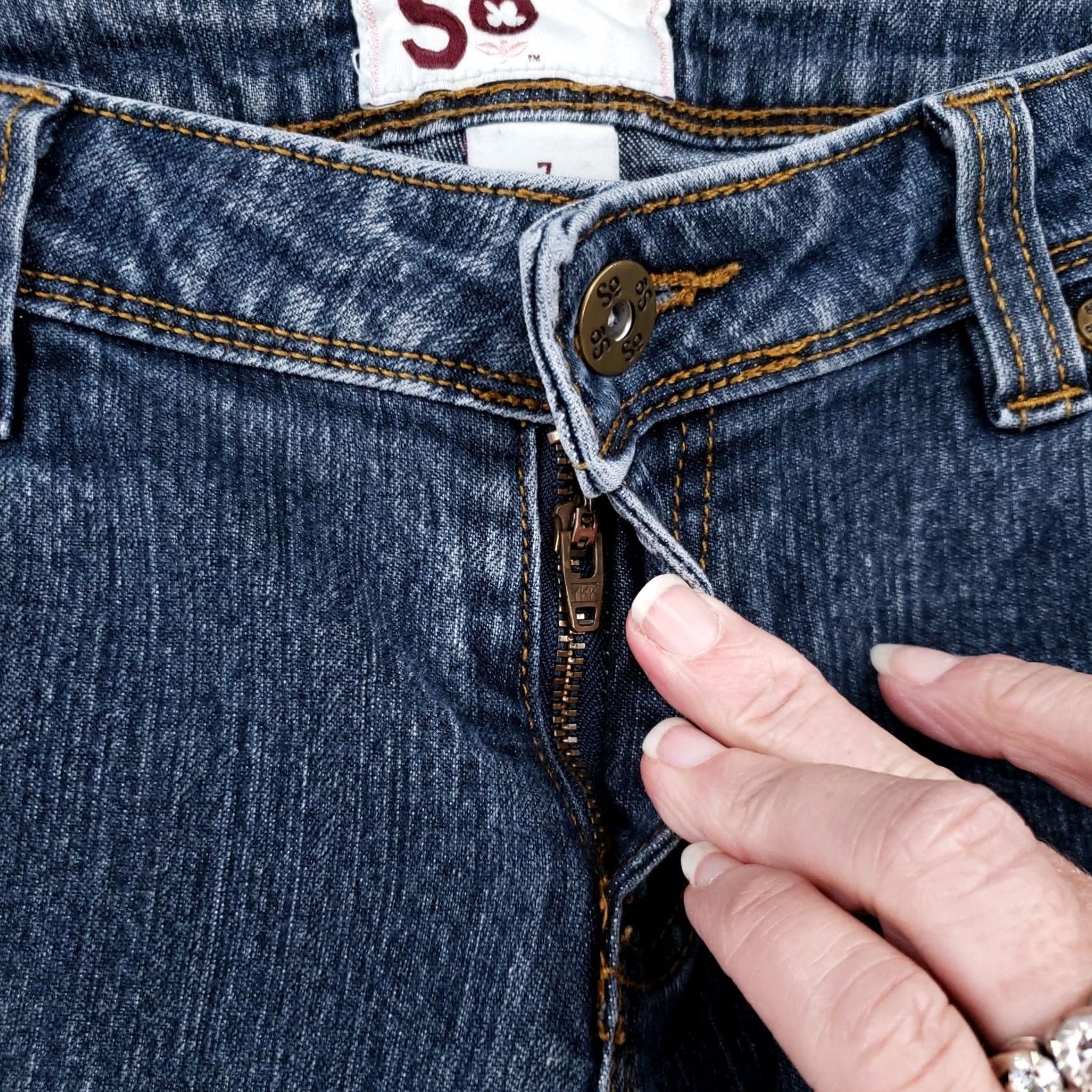 Denime SO Jeans Womens 7 Low Rise Skinny Blue Denim Jeans Size 28" / US 6 / IT 42 - 7 Thumbnail