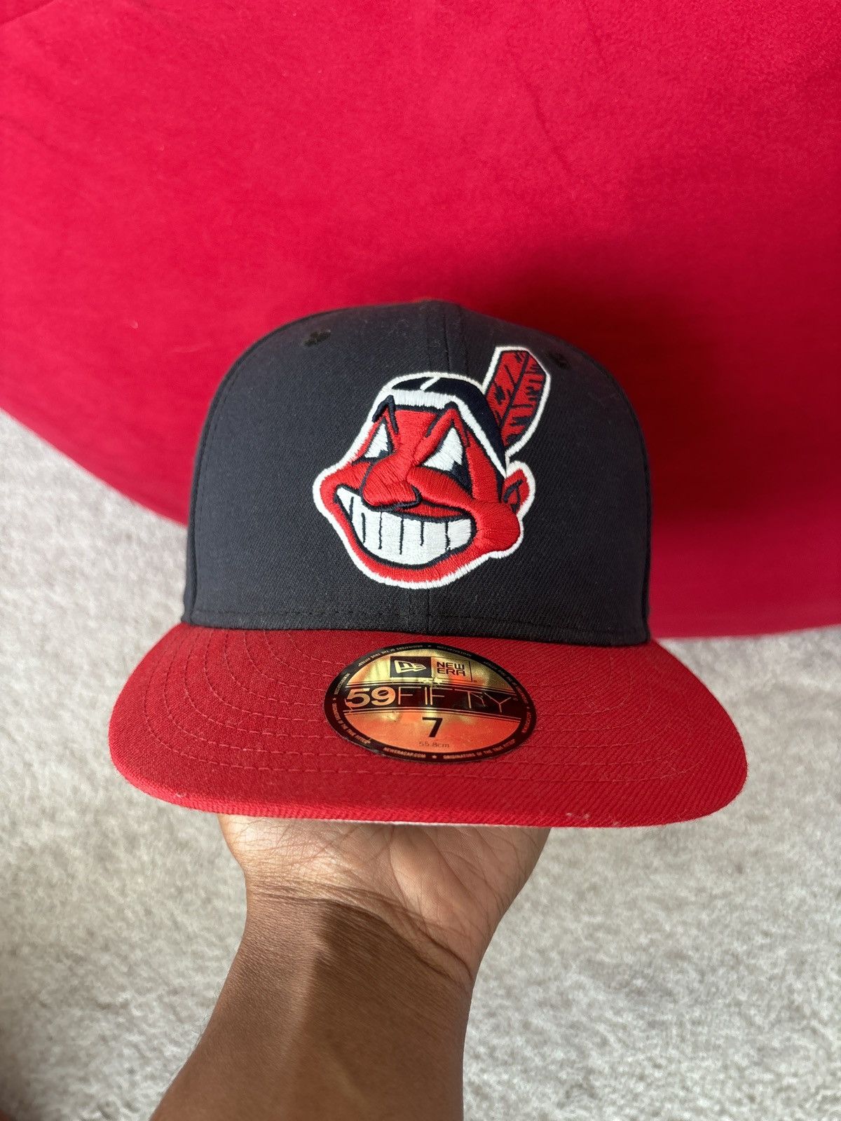 New Era Cleveland Indians Fitted Hat World Series 1995 Patch Size ONE SIZE - 4 Thumbnail