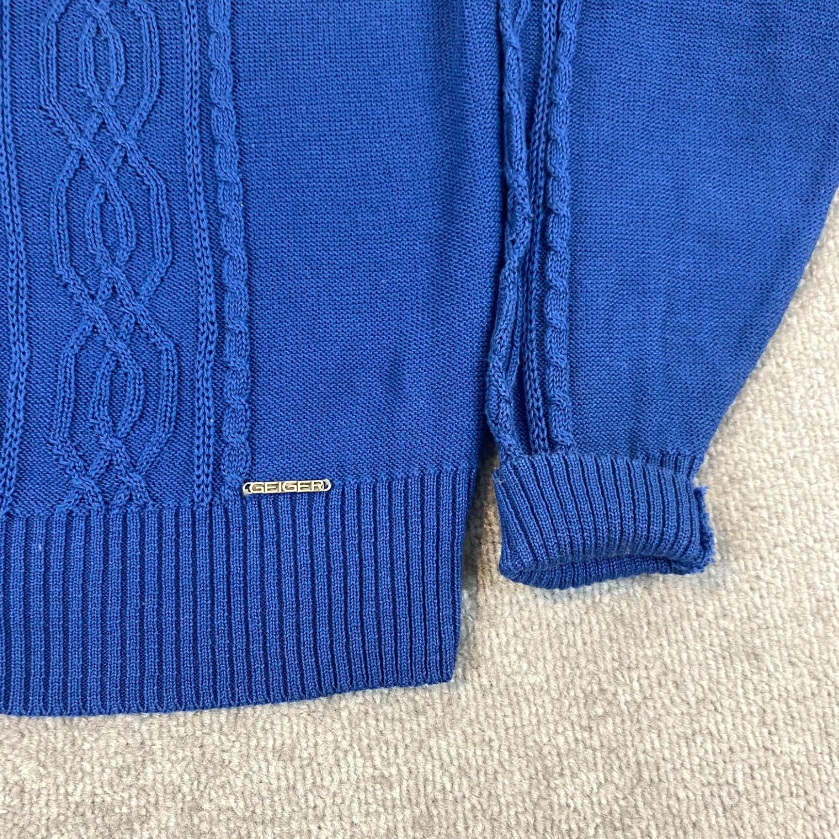 Vintage VINTAGE Geiger Women's Sweater Crewneck 44 Blue Knit Button Up Long Sleeve Austria Fall Winter Size M / US 6-8 / IT 42-44 - 4 Thumbnail