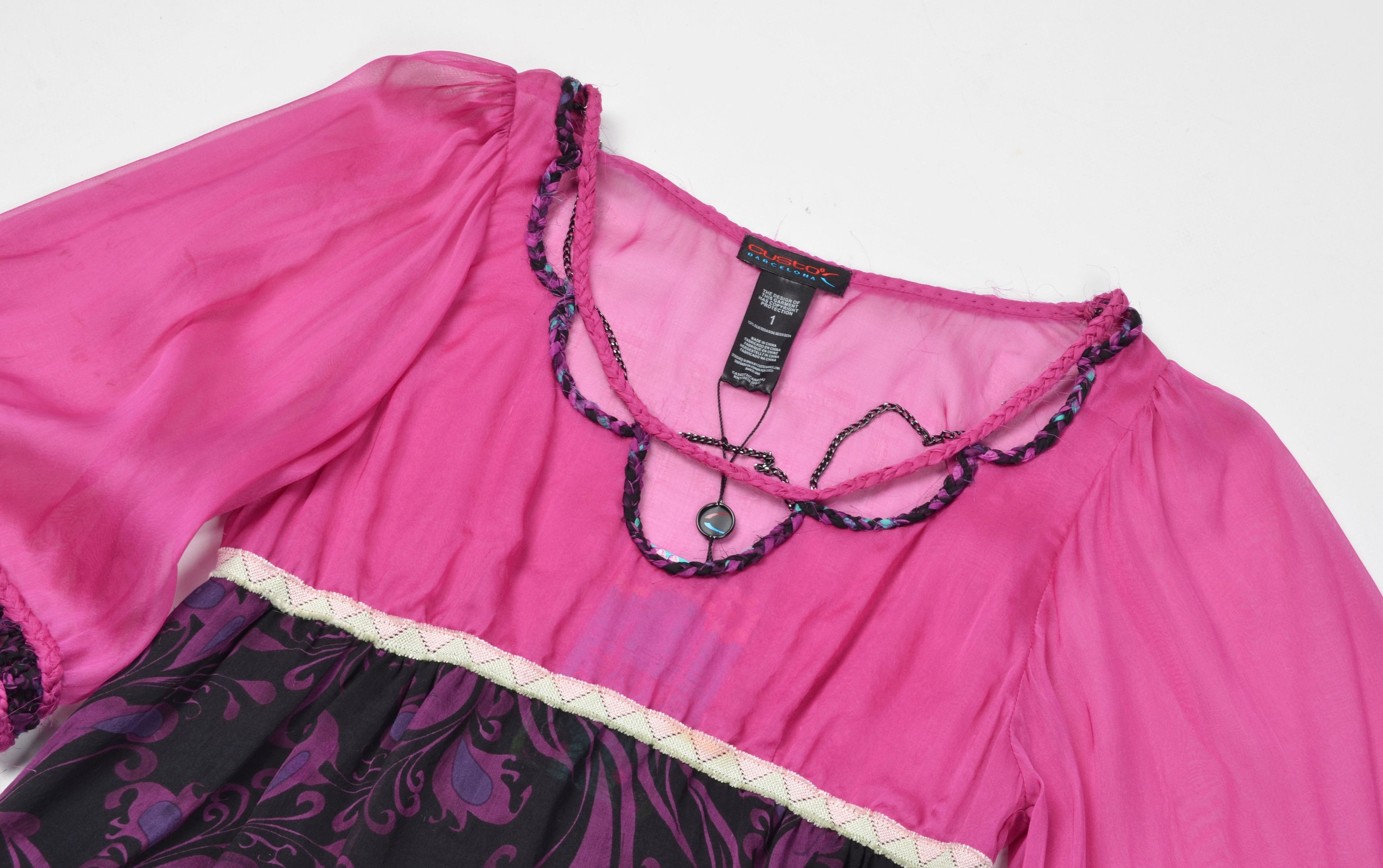 Custo Barcelona × Vintage Custo Barcelona Vintage Y2K Boho Silk Mini Dress Size S / US 4 / IT 40 - 2 Thumbnail