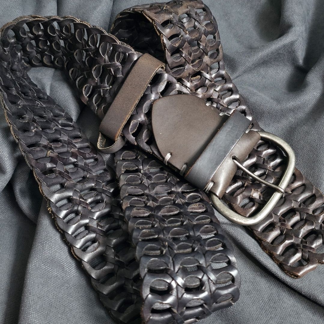 Other Sandwich Genuine Leather Woven Braided Belt Dark Brown Size ONE SIZE - 2 Thumbnail