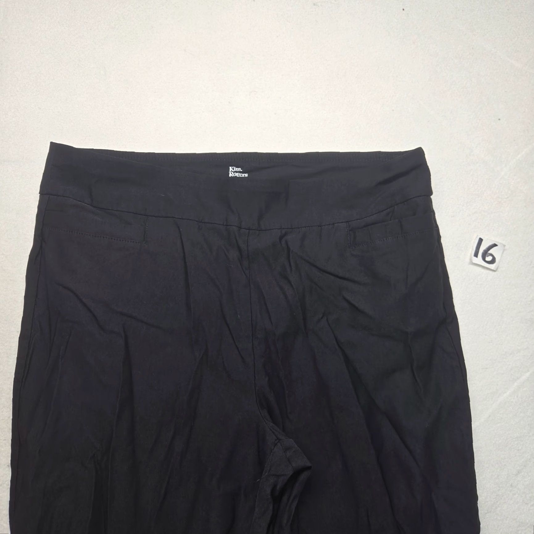 Vintage Kim Rogers Women's Casual Pants 16 Short Black Pockets Dress Pants Style 27in Inseam Size 38" / US 16 / IT 52 - 2 Thumbnail