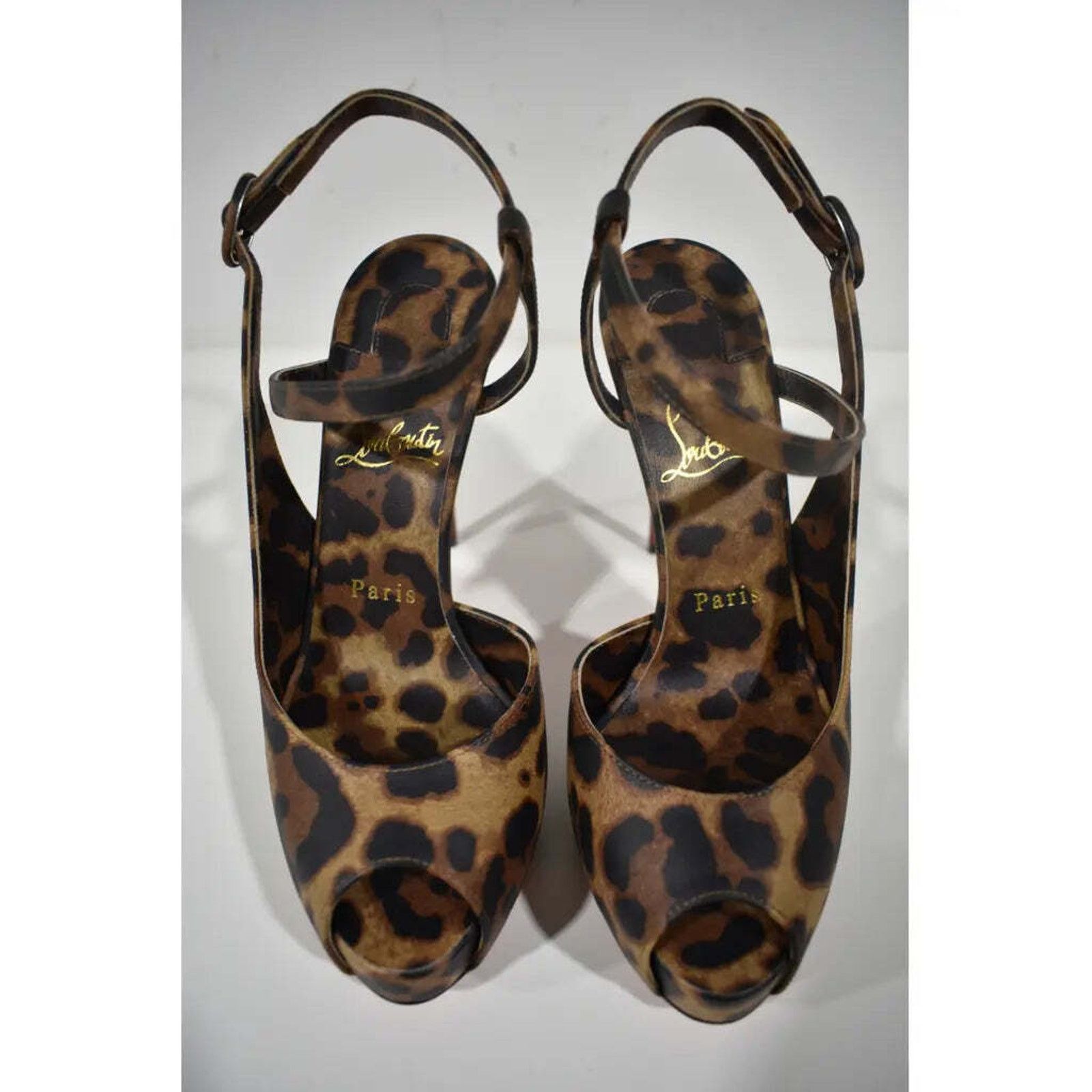 Christian Louboutin Jenlove Alta 120 Brown Strap Platform Sandal Heel Pump 40 Size US 10 / IT 40 - 7 Thumbnail