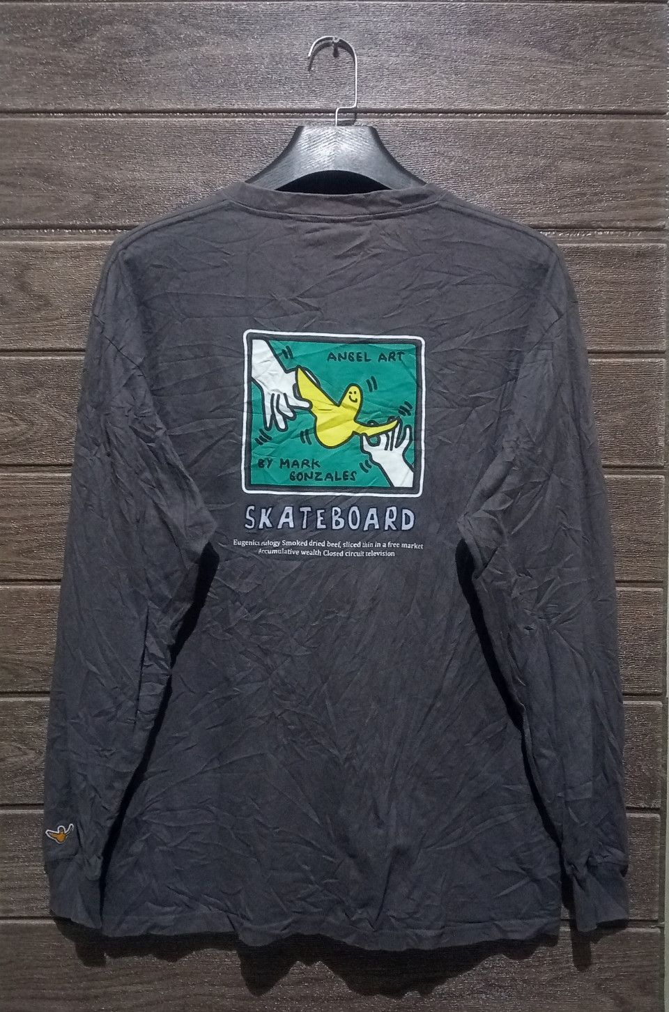 20471120 Vtg '90s Angel Art by Mark Gonzales Skateboard L/S Tshirt Size US L / EU 52-54 / 3 - 1 Thumbnail