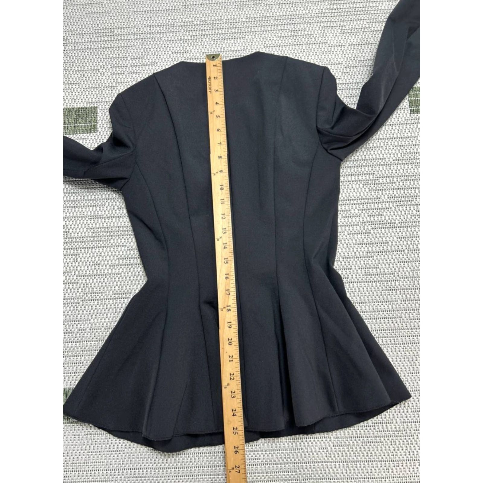 Theory Theory Movement Jacket Womens Short Black Tweed Full Zip Peplum Stretch Lined Polyamide Zipper Size XS / US 0-2 / IT 36-38 - 6 Thumbnail