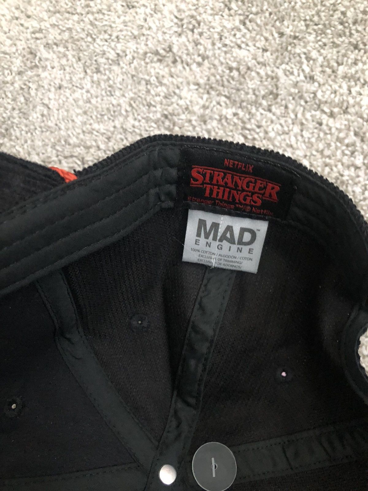 Other Stranger Things Hellfire Club Corduroy Black Snapback Size ONE SIZE - 5 Thumbnail