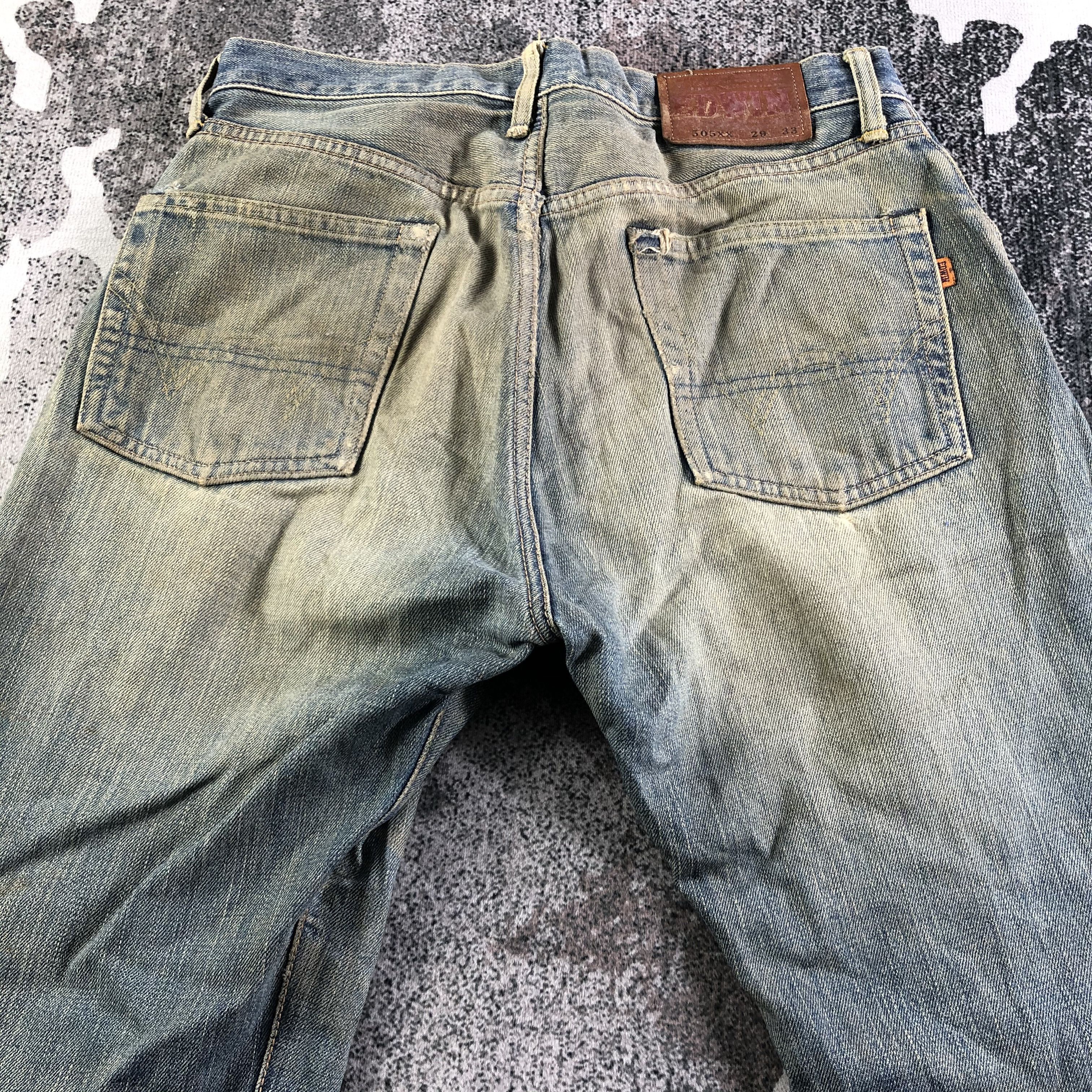 Edwin Vintage Edwin Selvedge Jeans Distressed Redline Denim KJ3005 Size US 29 - 4 Thumbnail