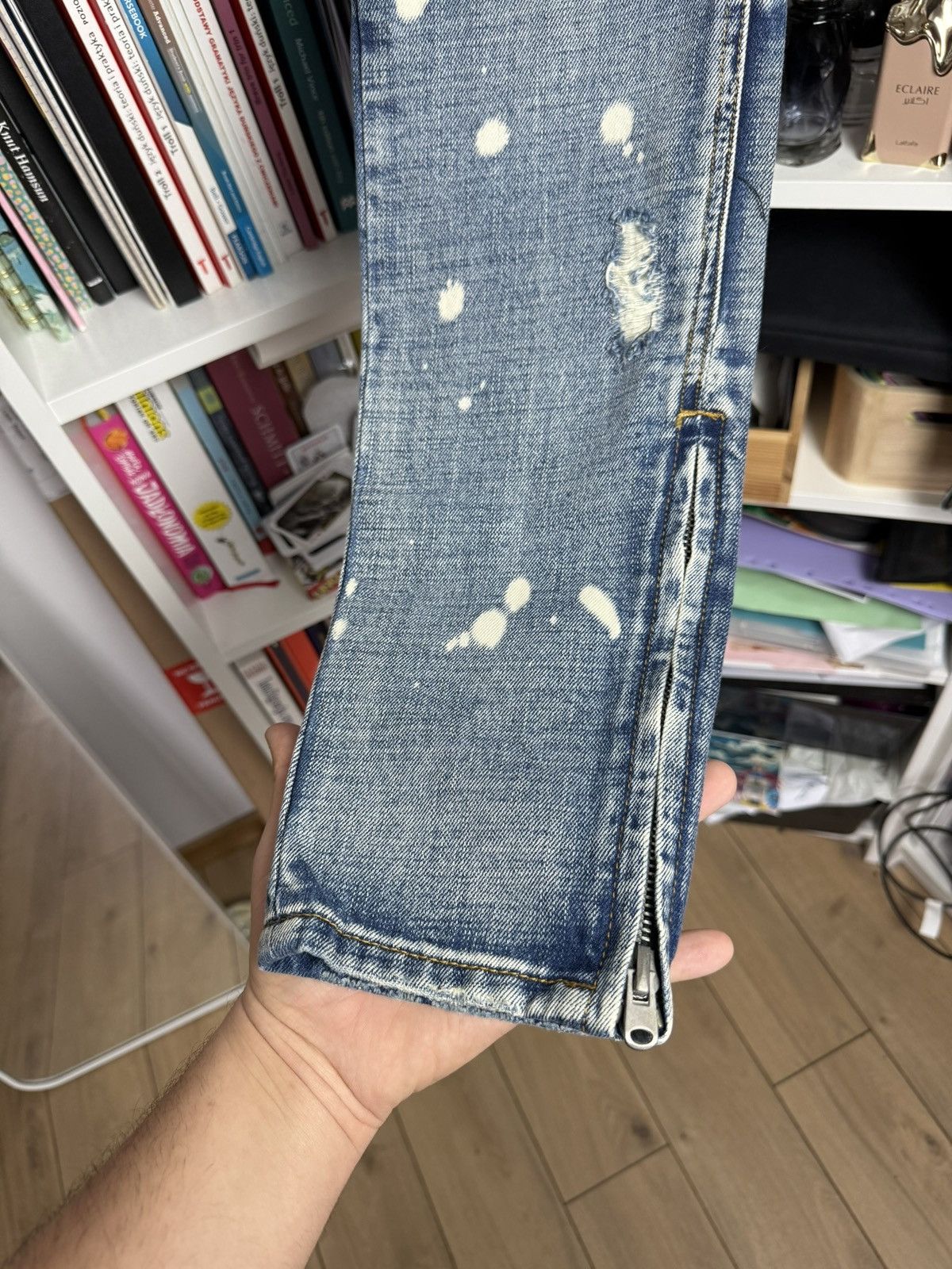 Designer × MNML Mnml splash distressed denim 31 drill designer streetwear Size US 31 - 6 Thumbnail