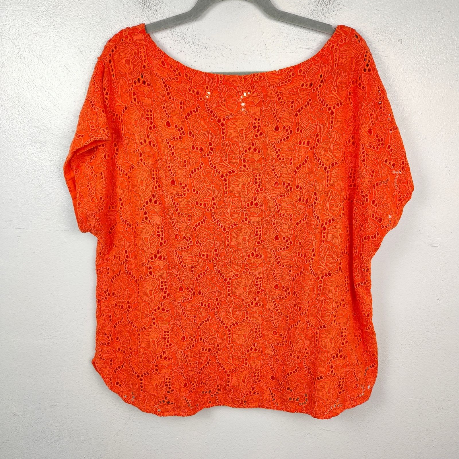 Anthropologie Anthropologie Maeve Karine Beaded Lace Top Womens 14 Orange Size XL / US 12-14 / IT 48-50 - 4 Thumbnail