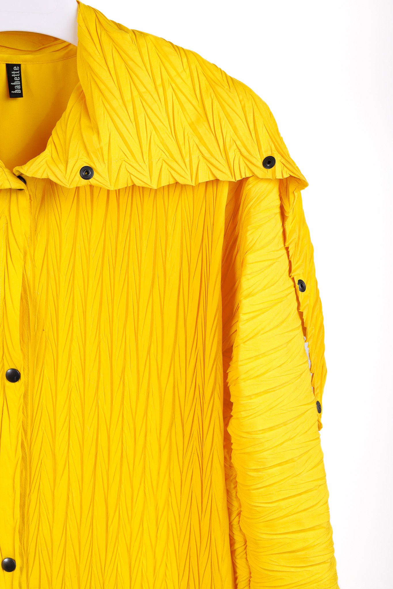 Other Babette Yellow Pleated Snap-Front Cowl-Collar Maxi Coat Size M / US 6-8 / IT 42-44 - 5 Thumbnail