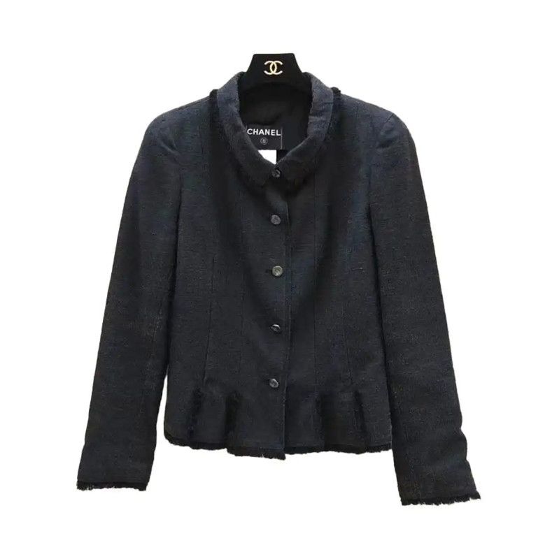 Chanel Chanel Black Silk Blend Doll Collar Short Jacket 0089 Size M / US 6-8 / IT 42-44 - 1 Thumbnail
