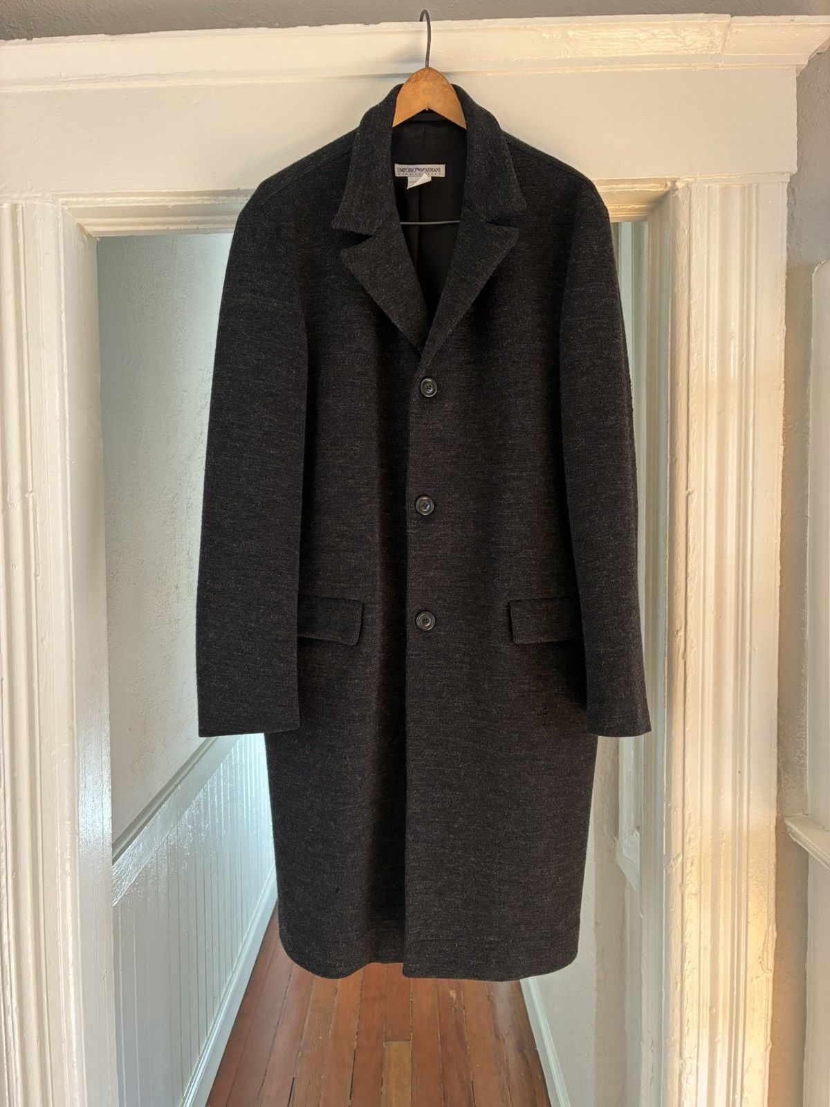 Emporio Armani 90s Emporio Armani Wool/Jersey Coat Size US L / EU 52-54 / 3 - 2 Thumbnail