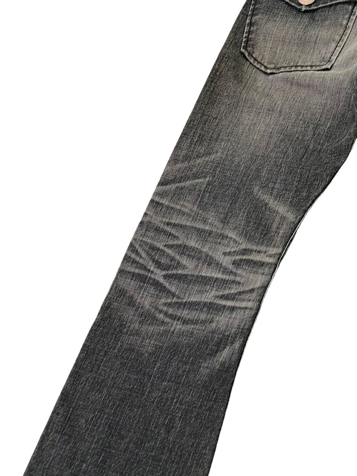 Japanese Brand Flare Jeans Blue Way Faded Thrash Distress Boot Cut 6🟦2 Size US 29 - 18 Thumbnail