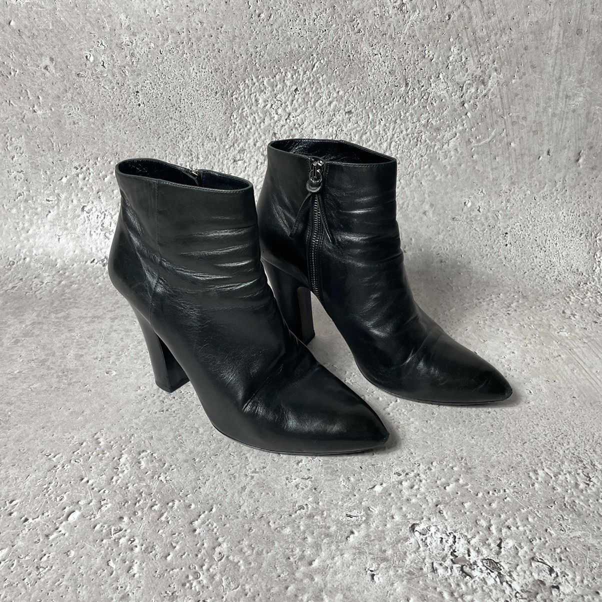 Prada × Vintage Mi Miu Black Leather Ankle Boots sz 39 Size US 9.5 / IT 39.5 - 2 Thumbnail