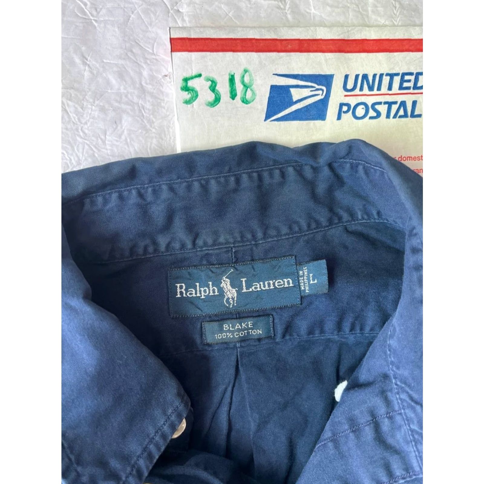 Polo Ralph Lauren VINTAGE Ralph Lauren Polo Shirt Button Down 100% Cotton Blue Down Blake Shirt Mens Size L Size US L / EU 52-54 / 3 - 7 Thumbnail