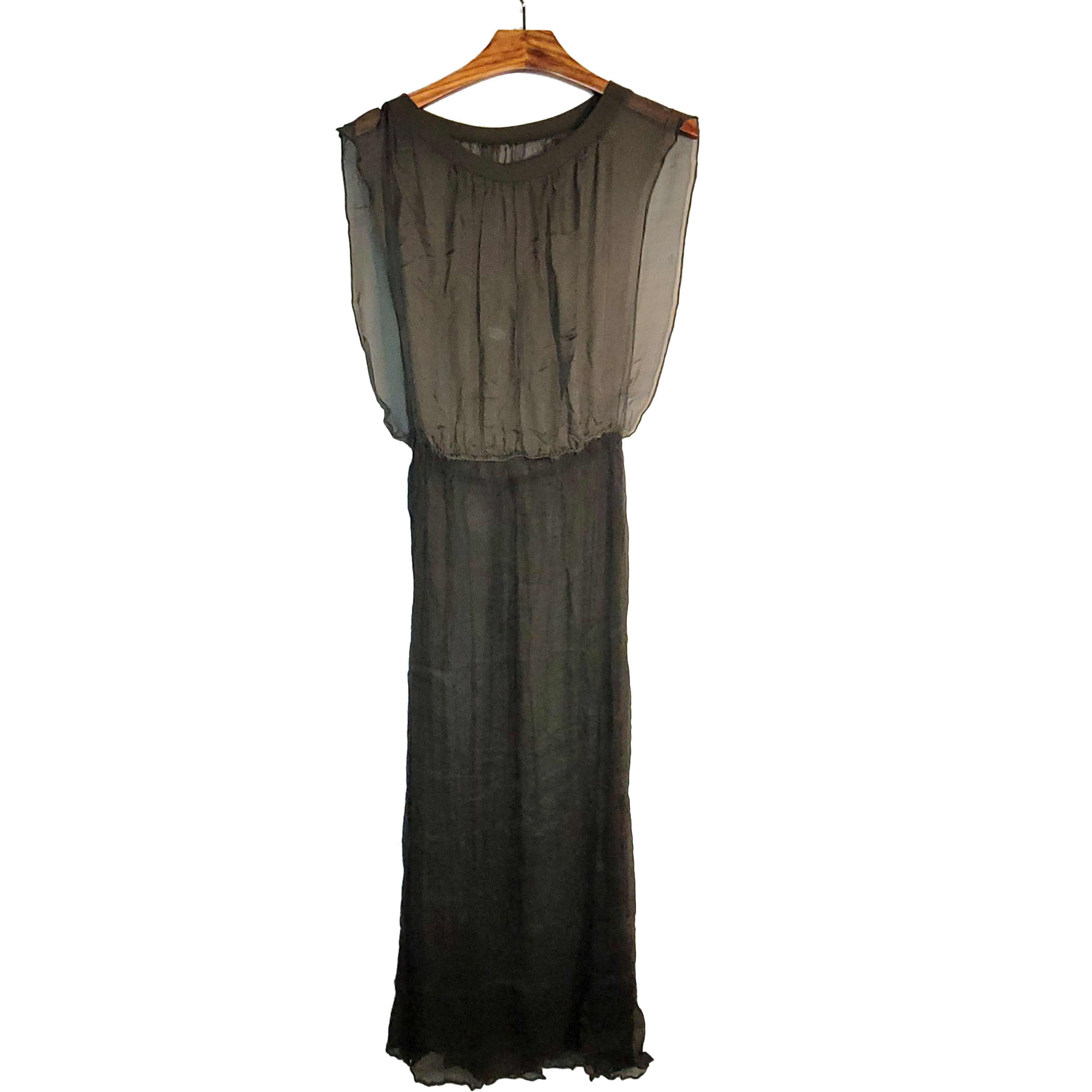 Other Women's 100% Silk Size S/M Long Black Dress with SAC548 Size S / US 4 / IT 40 - 1 Thumbnail