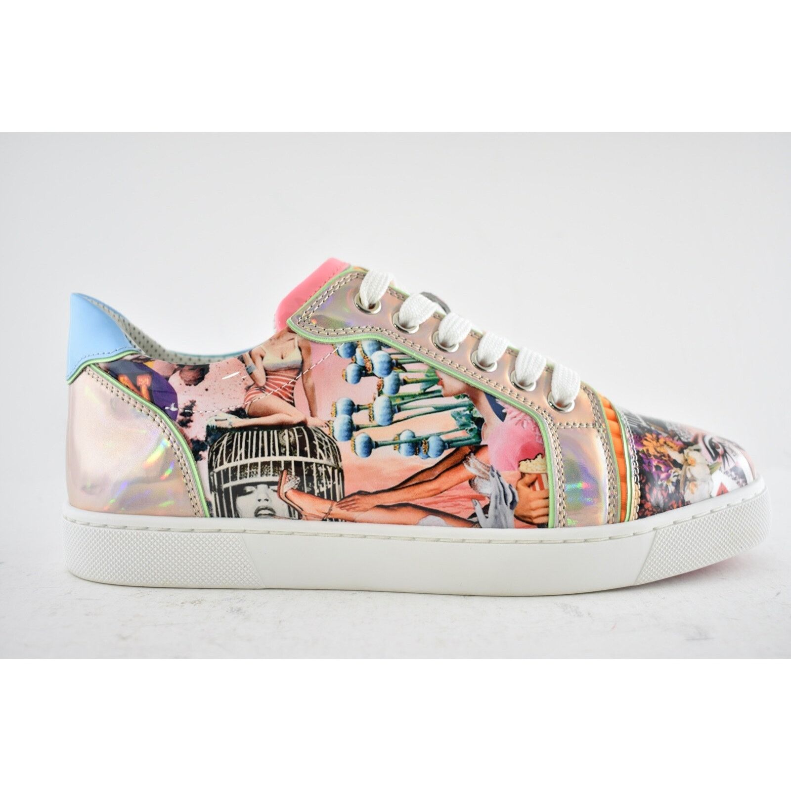 Christian Louboutin Vieira Flat Patent Oh Xtian Multicolor Low Top Sneaker 40.5 Size US 10.5 / IT 40.5 - 2 Thumbnail
