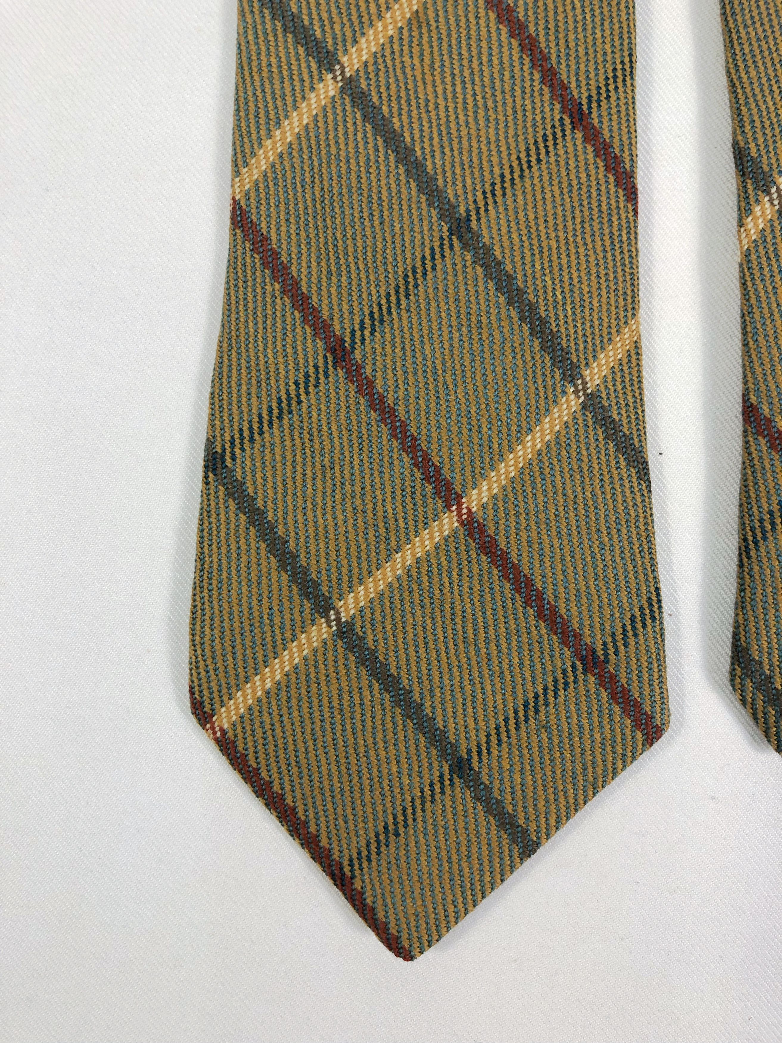 Burberry Prorsum Rare Vintage Burberrys Nova Check Wool Tie Made in England Size ONE SIZE - 4 Thumbnail