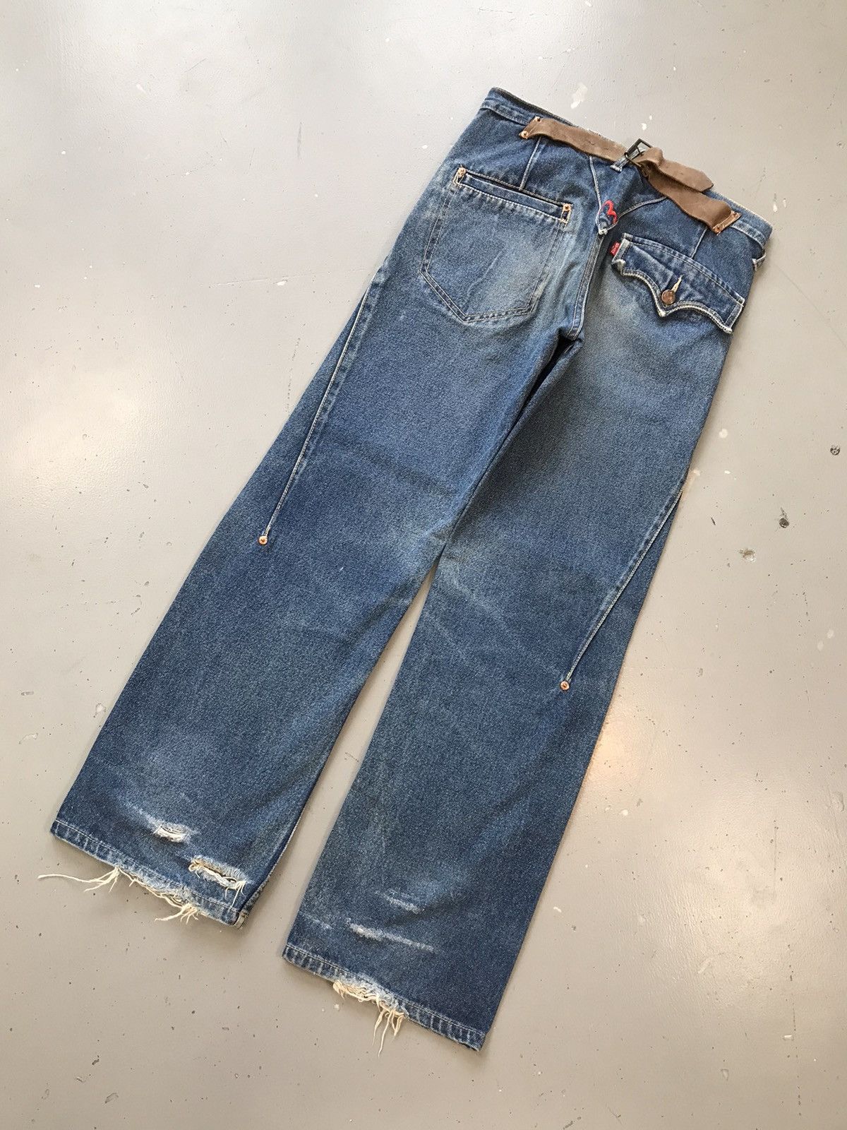 Japanese Brand × Vintage Vintage Evisu inspired seagull buckle belt straight denim Size US 30 / EU 46 - 9 Thumbnail