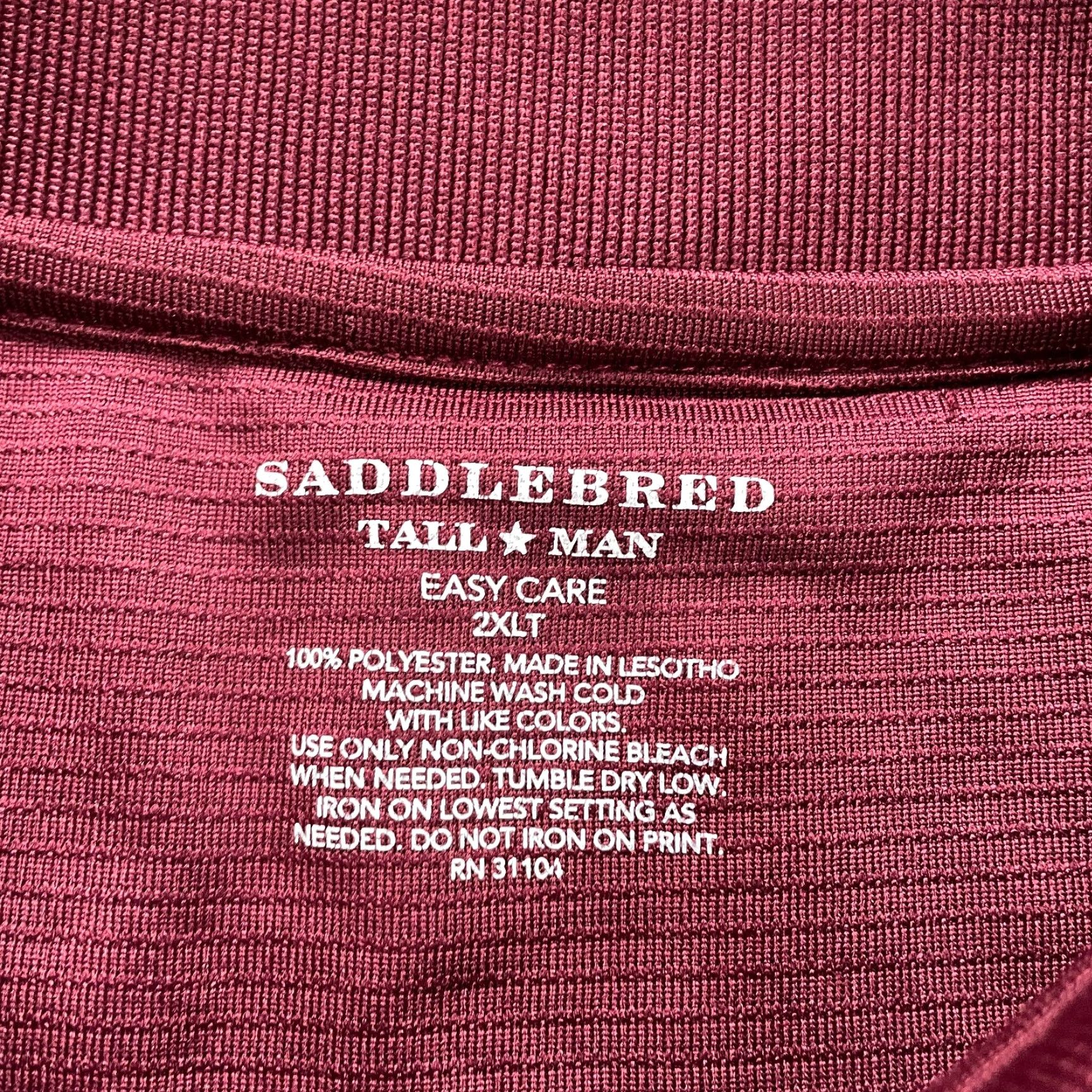 Vintage Saddlebred Polo Shirt Mens 2XL Tall Maroon Collared Short Sleeve Active Golf Top Shirt Polo Mens 2XL Tall Red Basic Outdoor Sports Golf Mens Men Size US XXL / EU 58 / 5 - 5 Thumbnail