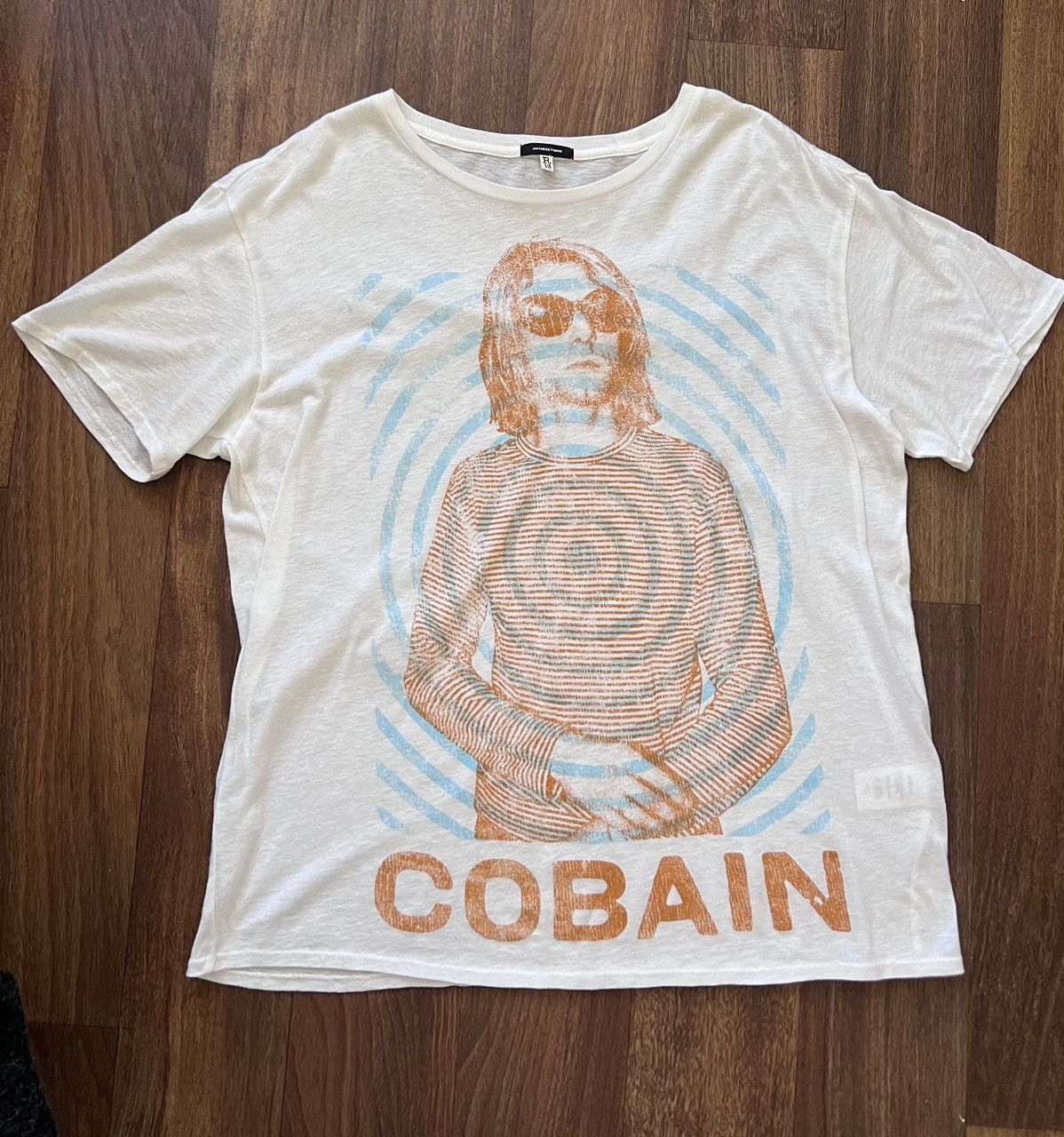 R13 Rare cotton/cashmere single-stitch Cobain tee, L (fits M/L) Size US L / EU 52-54 / 3 - 6 Thumbnail