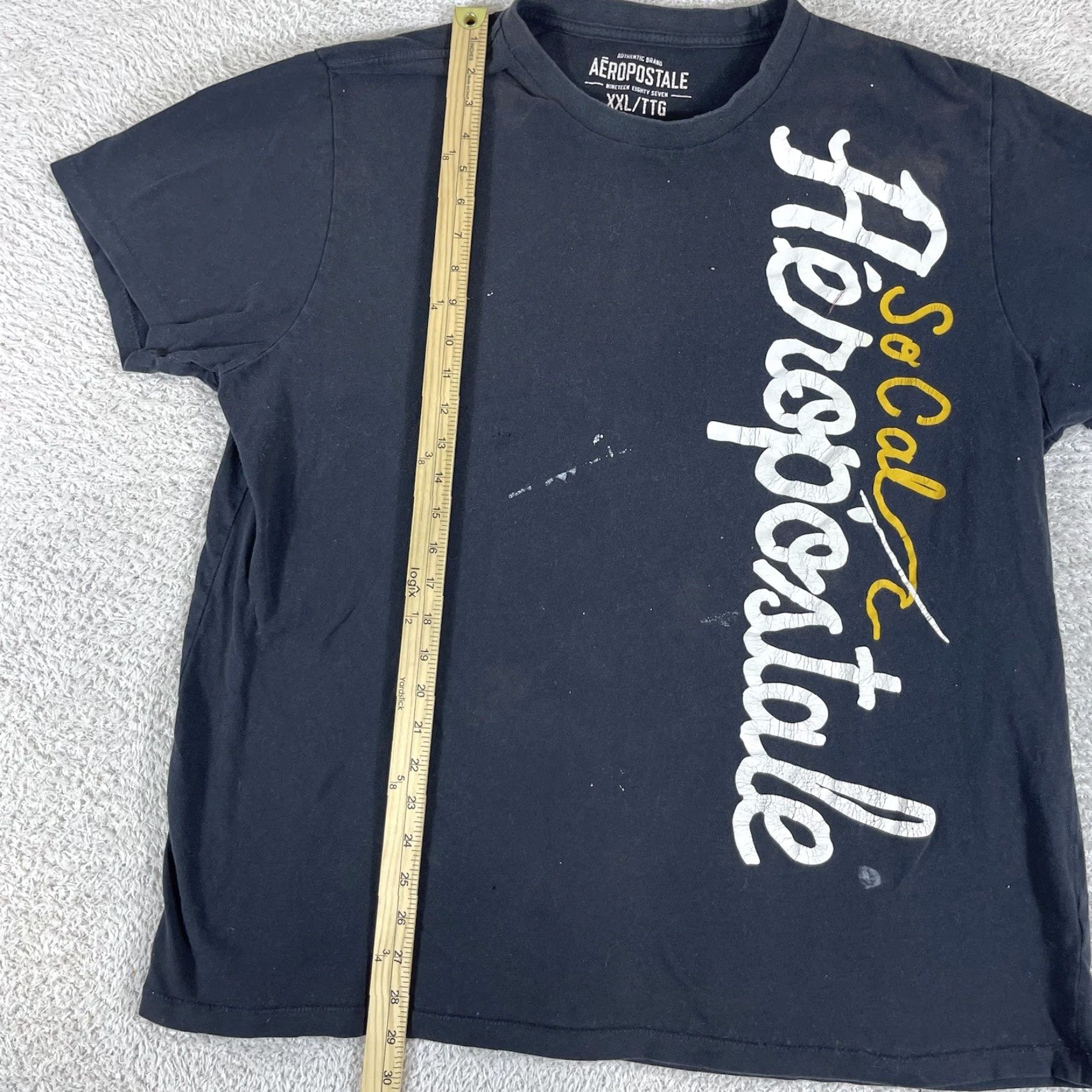 Aeropostale VINTAGE Aeropostale T-Shirt Mens 2XL Black Y2K Surf Grunge 90s NYC Faded Paint Shirt Mens Black 2XL Size US XXL / EU 58 / 5 - 4 Thumbnail