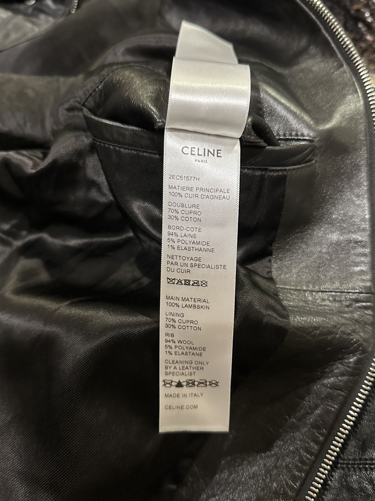 Celine × Hedi Slimane Celine x Hedi FW22 Leather Eyelet Cut-Out Stud Patch Jacket Size US L / EU 52-54 / 3 - 17 Thumbnail