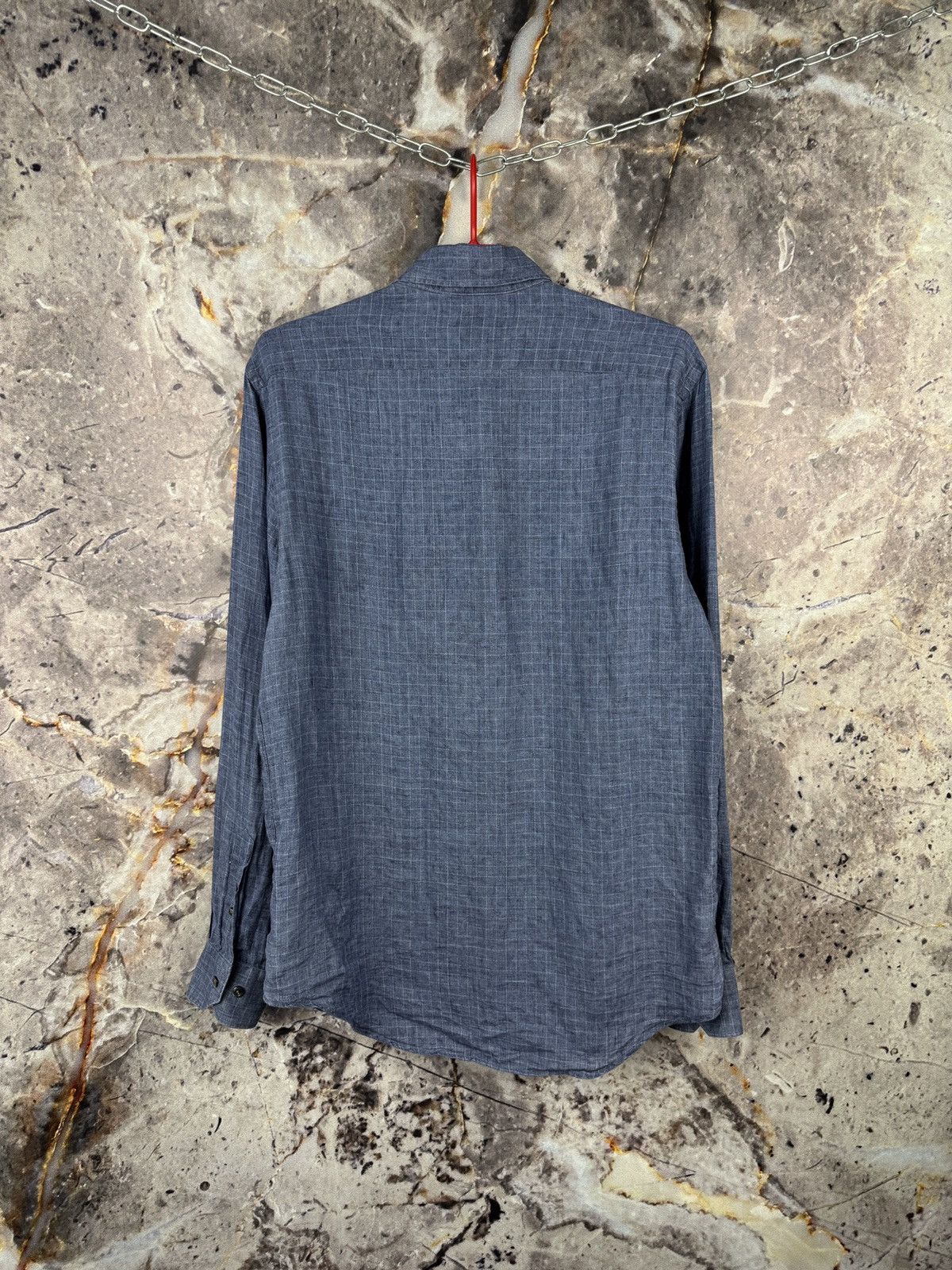 Pal Zileri Pal Zileri Linen Button Up Shirt Men’s Blue Long Sleeve Size US M / EU 48-50 / 2 - 10 Thumbnail