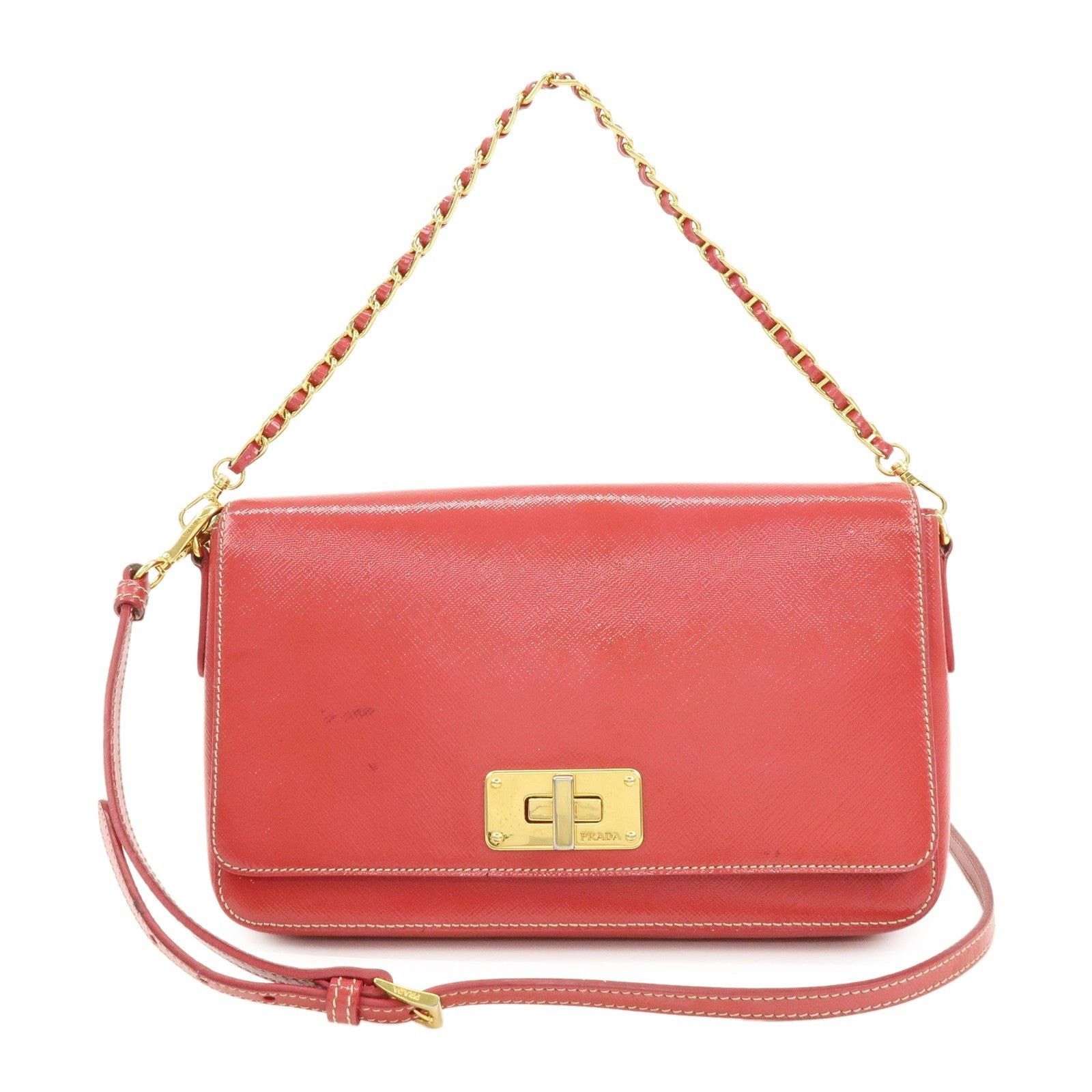 Prada Prada Saffiano Flap Bag Red Size ONE SIZE - 1 Thumbnail