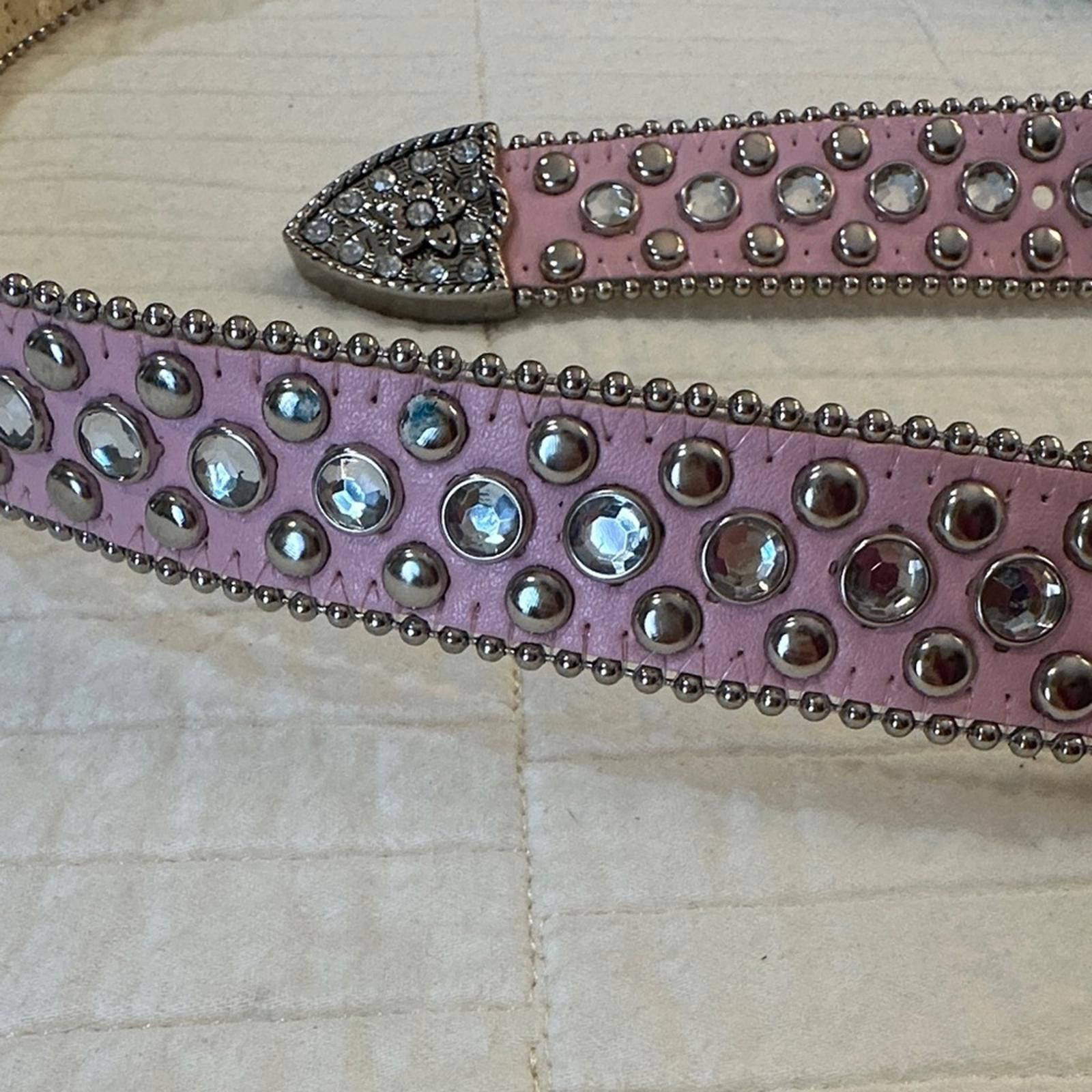 Other Y2K 90’s western Pink Studded Belt Big Belt Size ONE SIZE - 2 Thumbnail