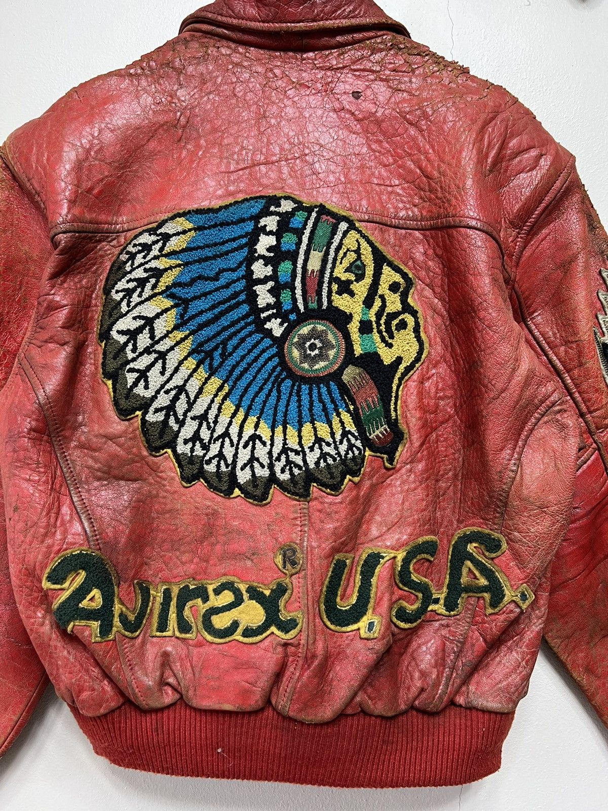 Avirex RARE AVIREX USA APACHE VARSITY LEATHER JACKET Size US L / EU 52-54 / 3 - 20 Thumbnail