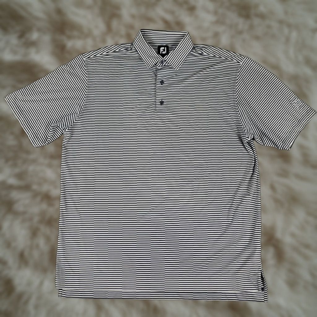 Footjoy FJ Polo Shirt Mens XL Blue Striped Golf Casual Short Sleeve Shirt Size US XL / EU 56 / 4 - 1 Thumbnail